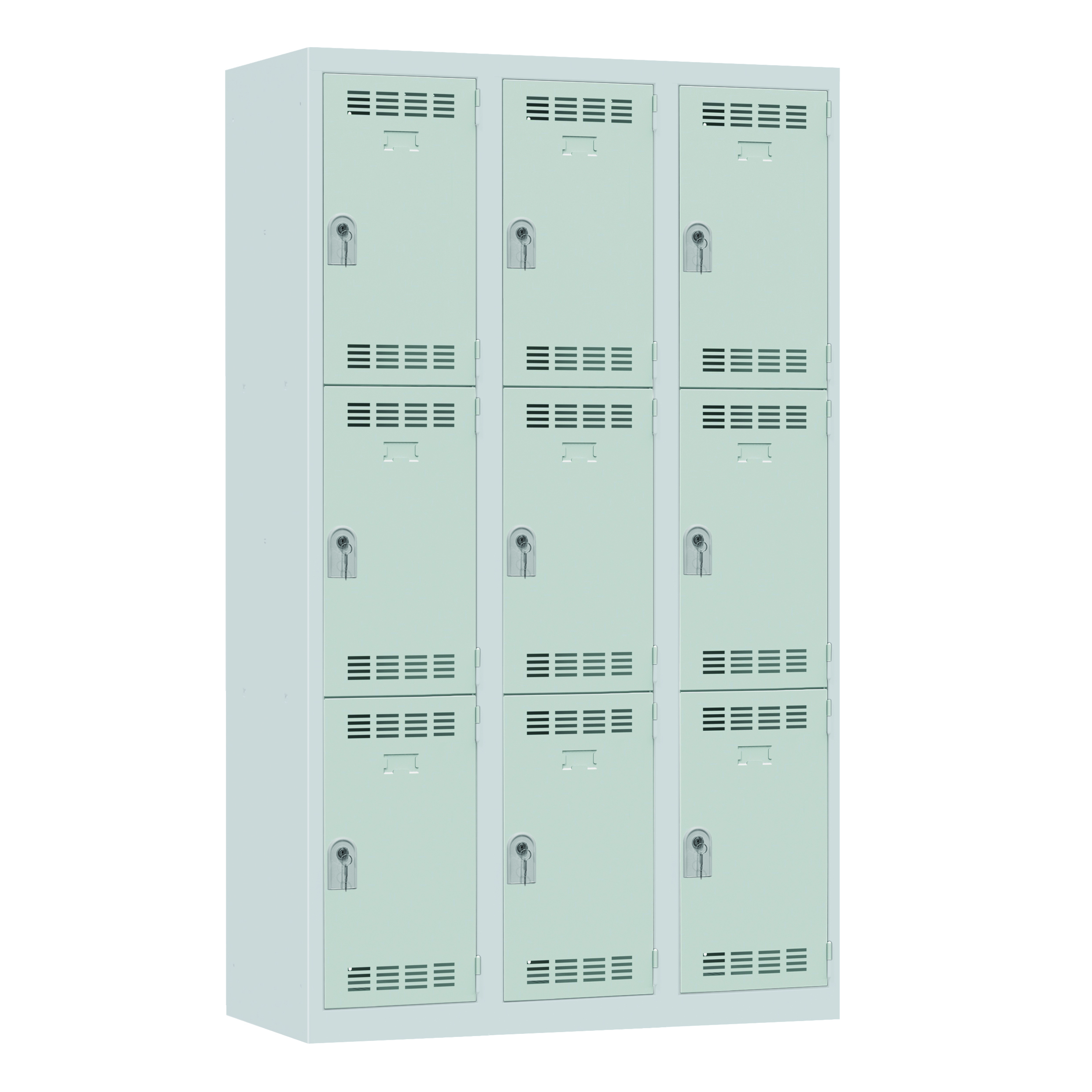 Vestiaire non visitable 3 colonnes 3 casiers galvanisé - l. 40 cm - impératif : serrure en option 