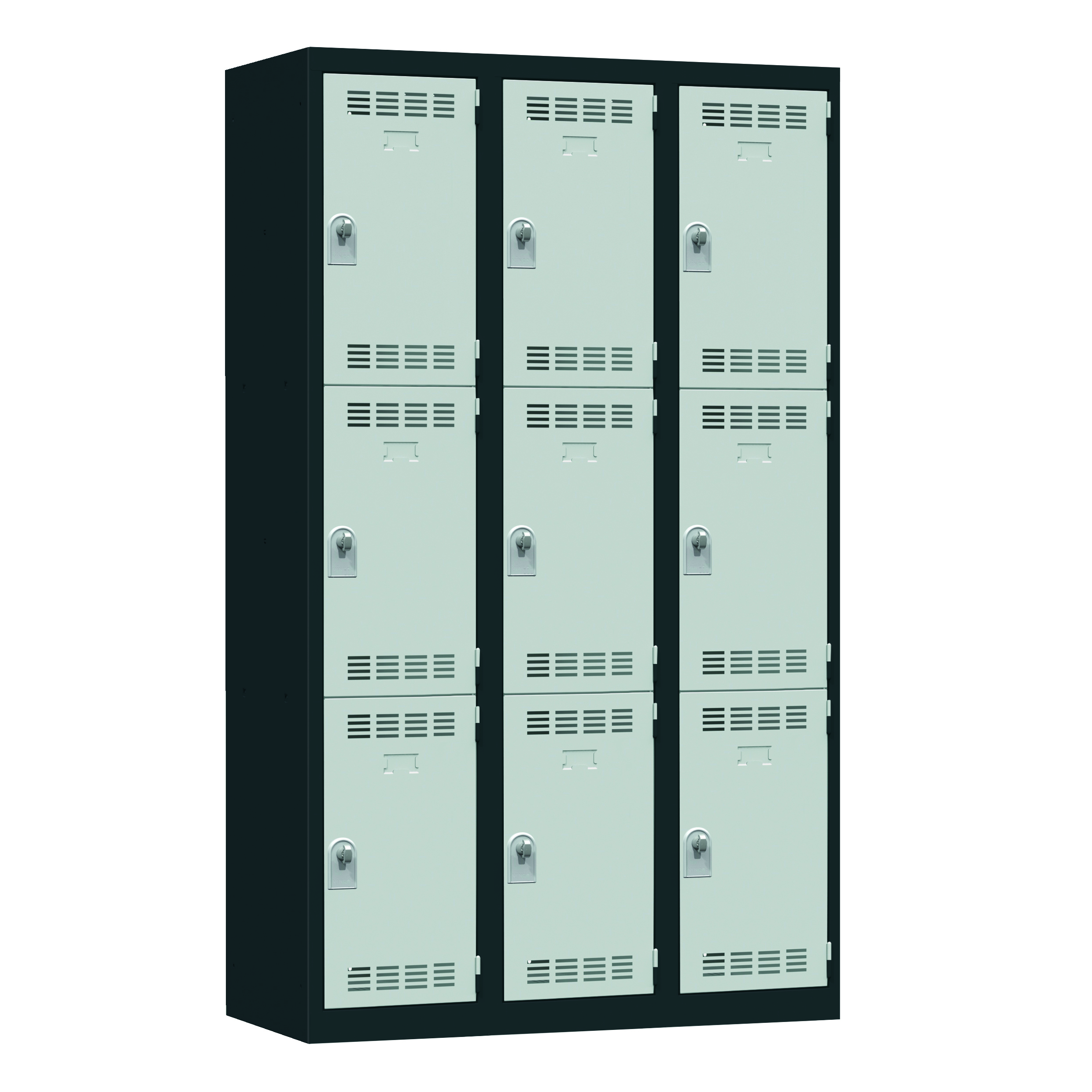 Vestiaire non visitable 3 colonnes 3 casiers galvanisé - l. 40 cm - impératif : serrure en option 