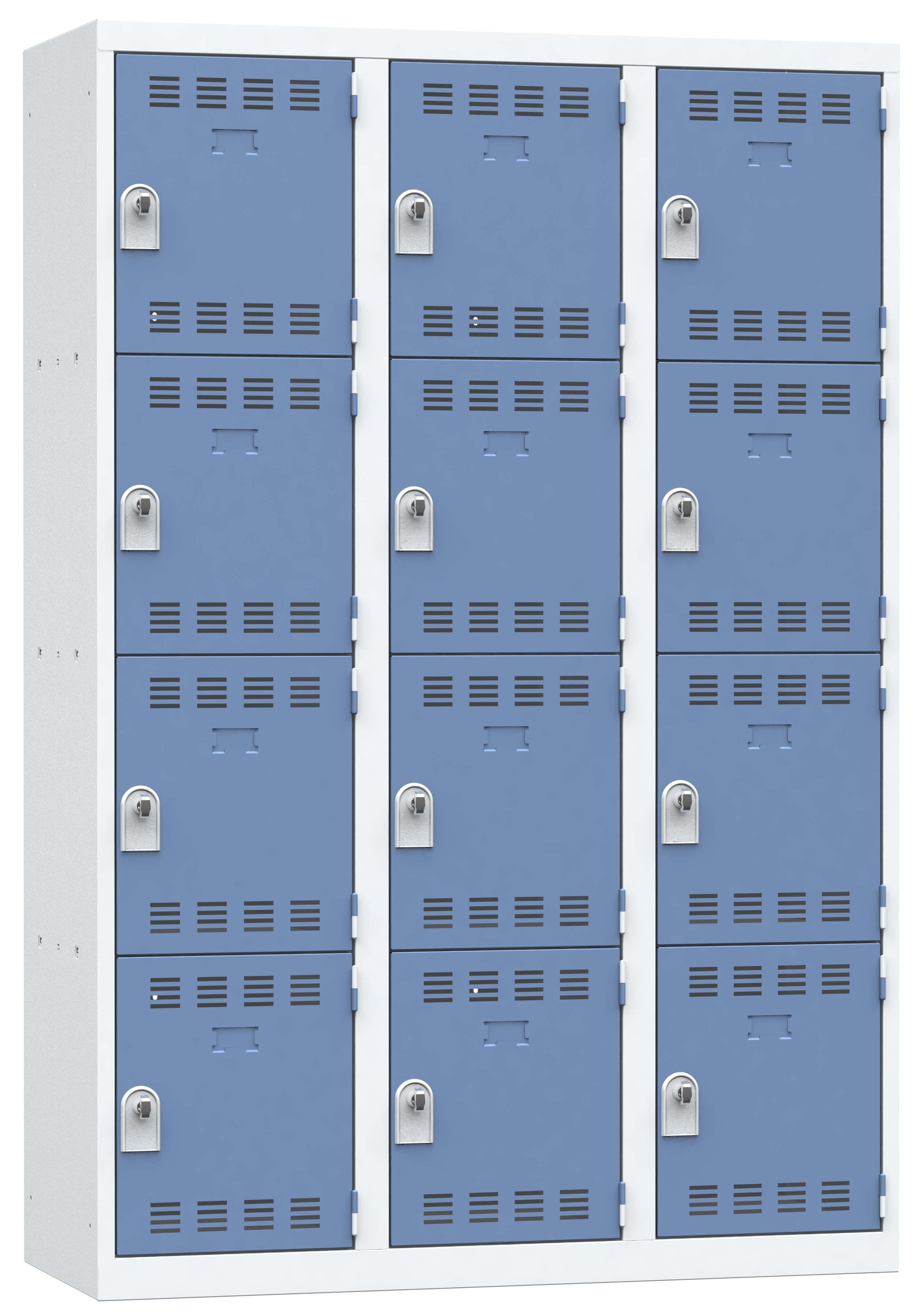 Vestiaire non visitable 3 colonnes 4 casiers galvanisé - l. 40 cm - impératif : serrure en option 