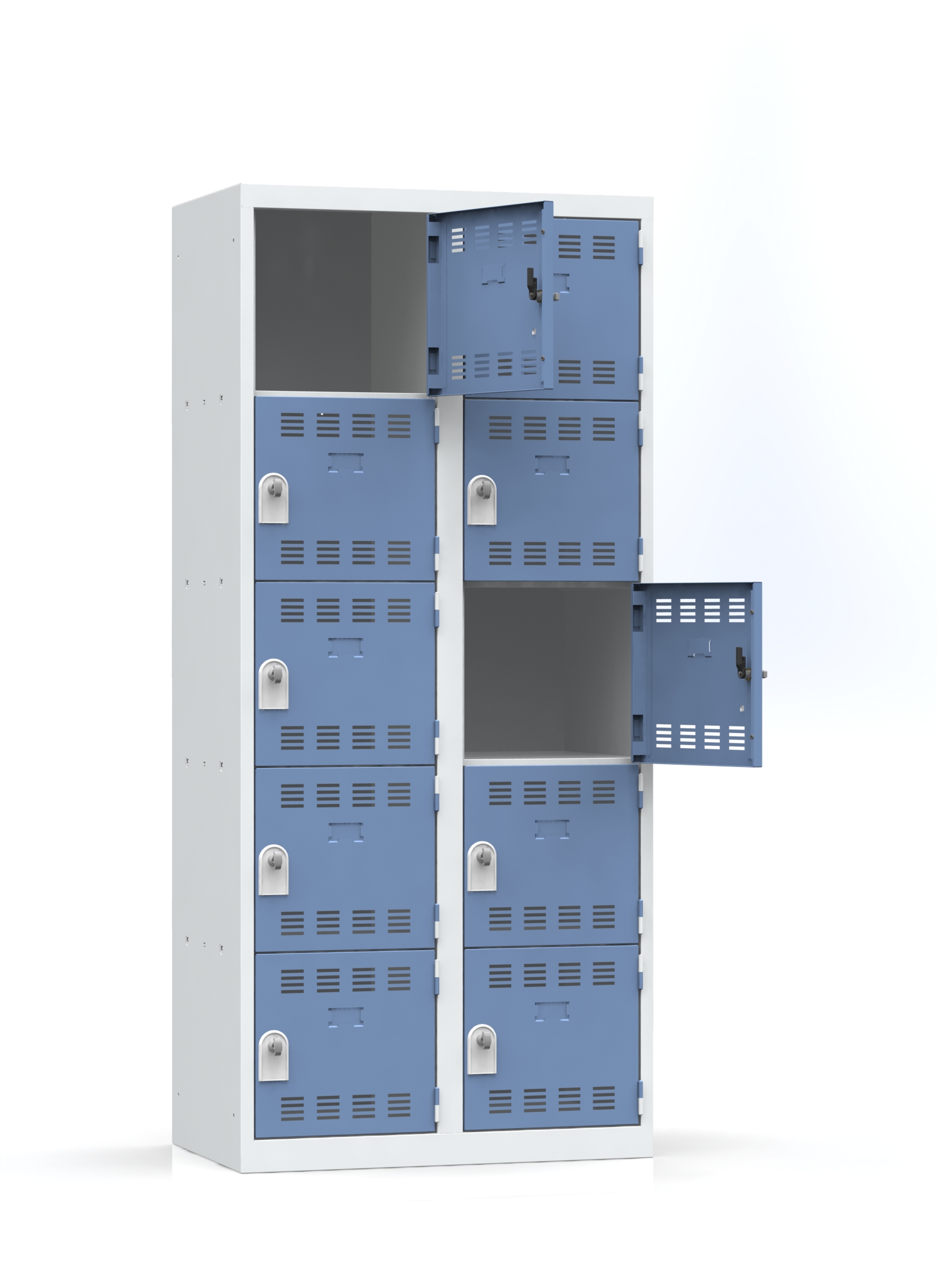 Vestiaire non visitable 2 colonnes 5 casiers galvanisé - l. 40 cm - impératif : serrure en option 