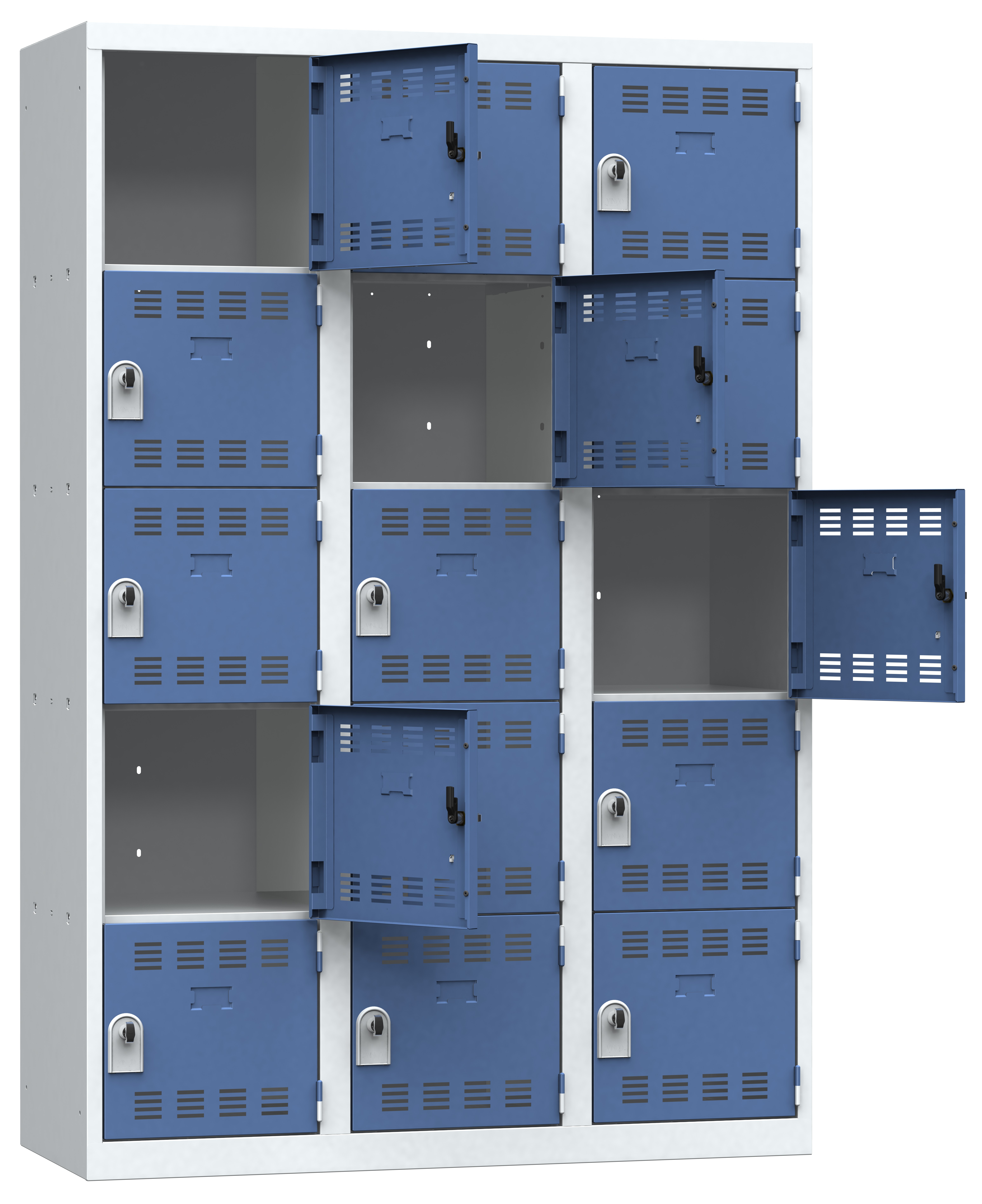 Vestiaire non visitable 3 colonnes 5 casiers galvanisé - l. 40 cm - impératif : serrure en option 