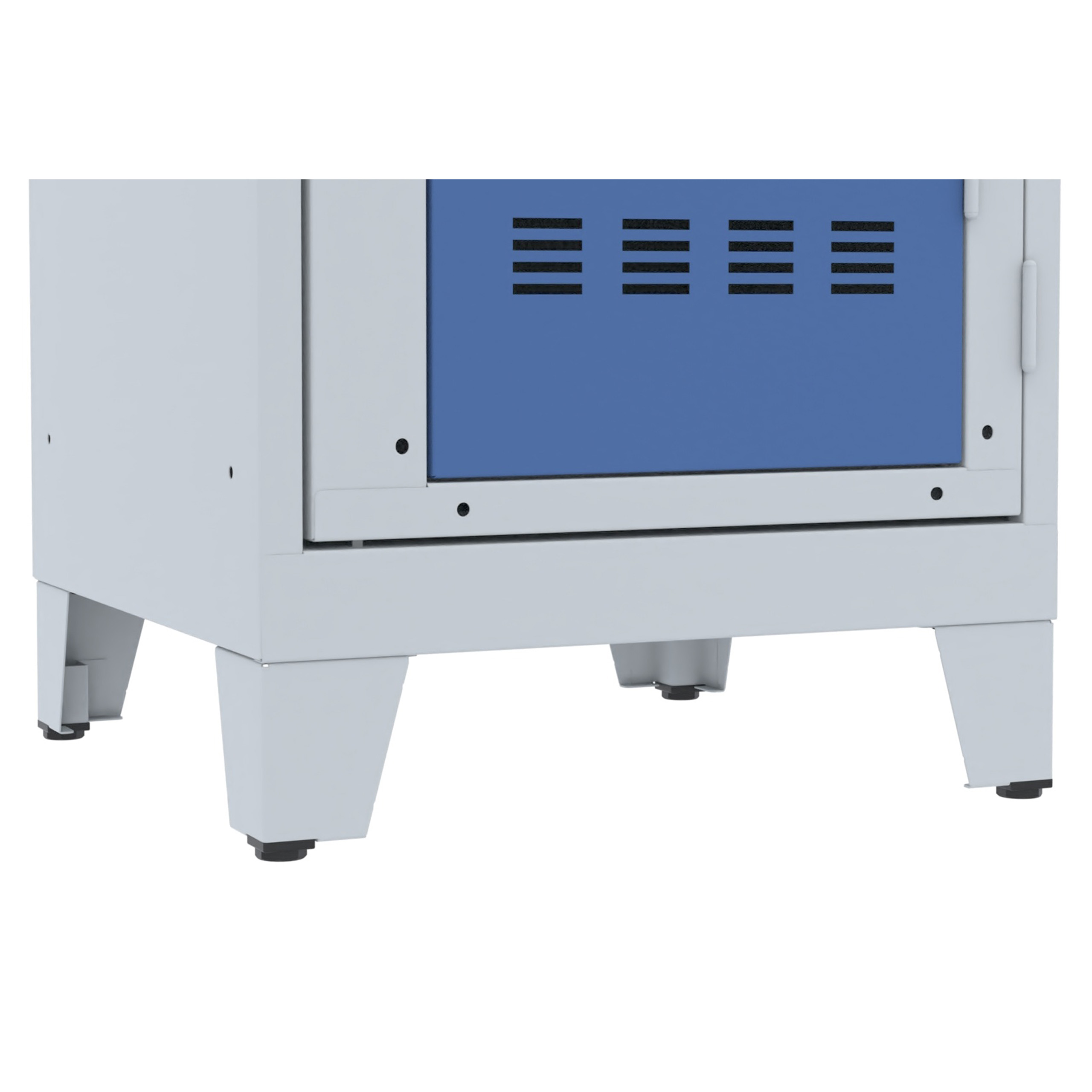 Vestiaire visitable 4 casiers 4 penderies galvanisé sur pieds - serrure ou moraillon