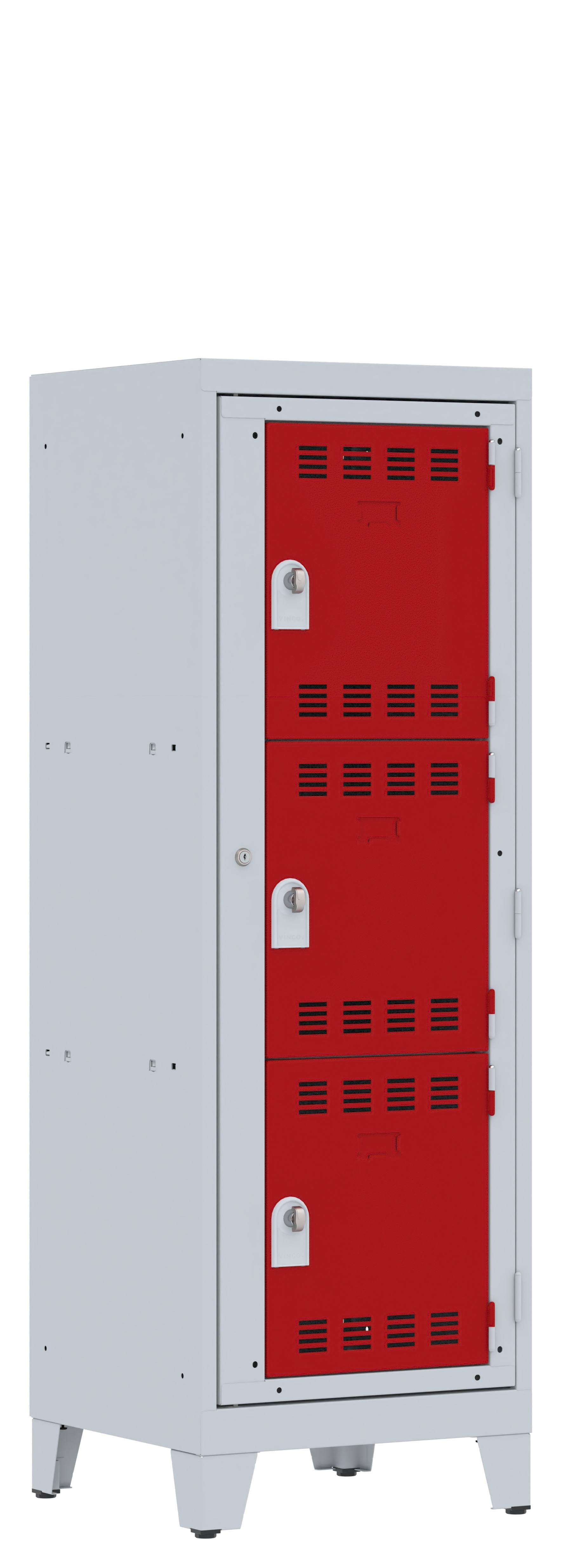 Vestiaire visitable 1 colonne 3 casiers sur pieds - serrure ou moraillon