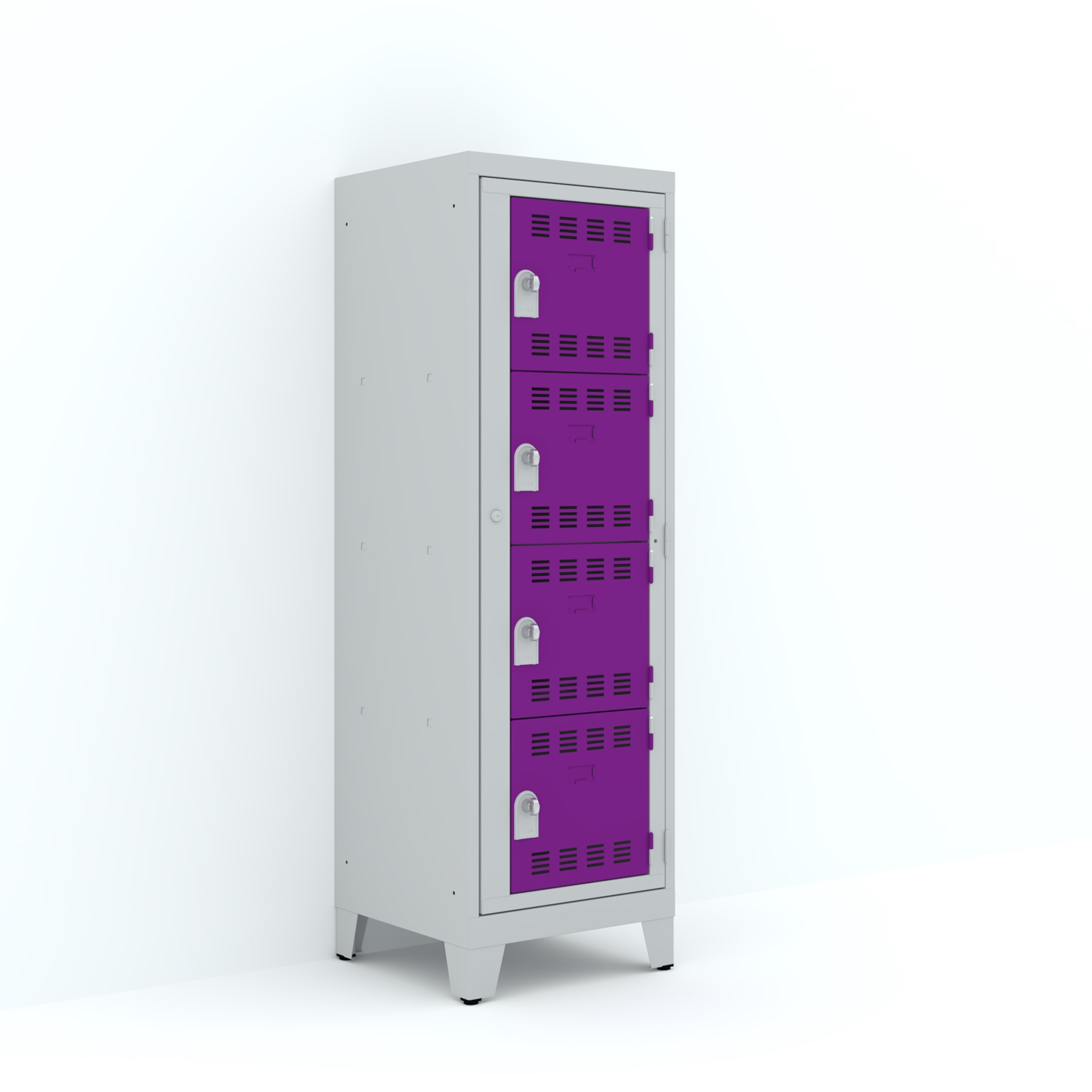 Vestiaire visitable 1 colonne 4 casiers sur pieds h. 35 cm - serrure ou moraillon