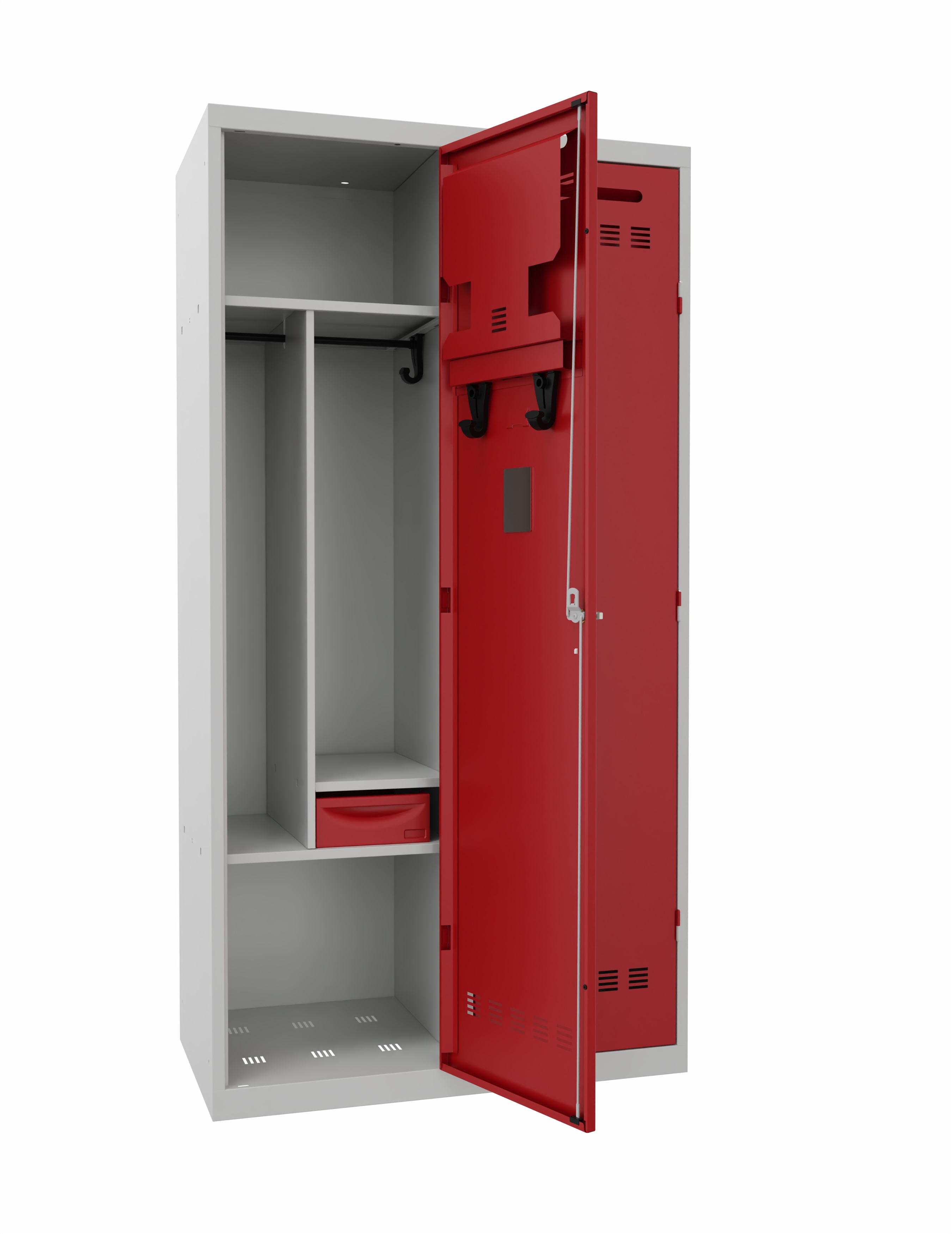 Vestiaire pour centre de secours 2 colonnes - l. 100 cm - serrure à clé ou moraillon