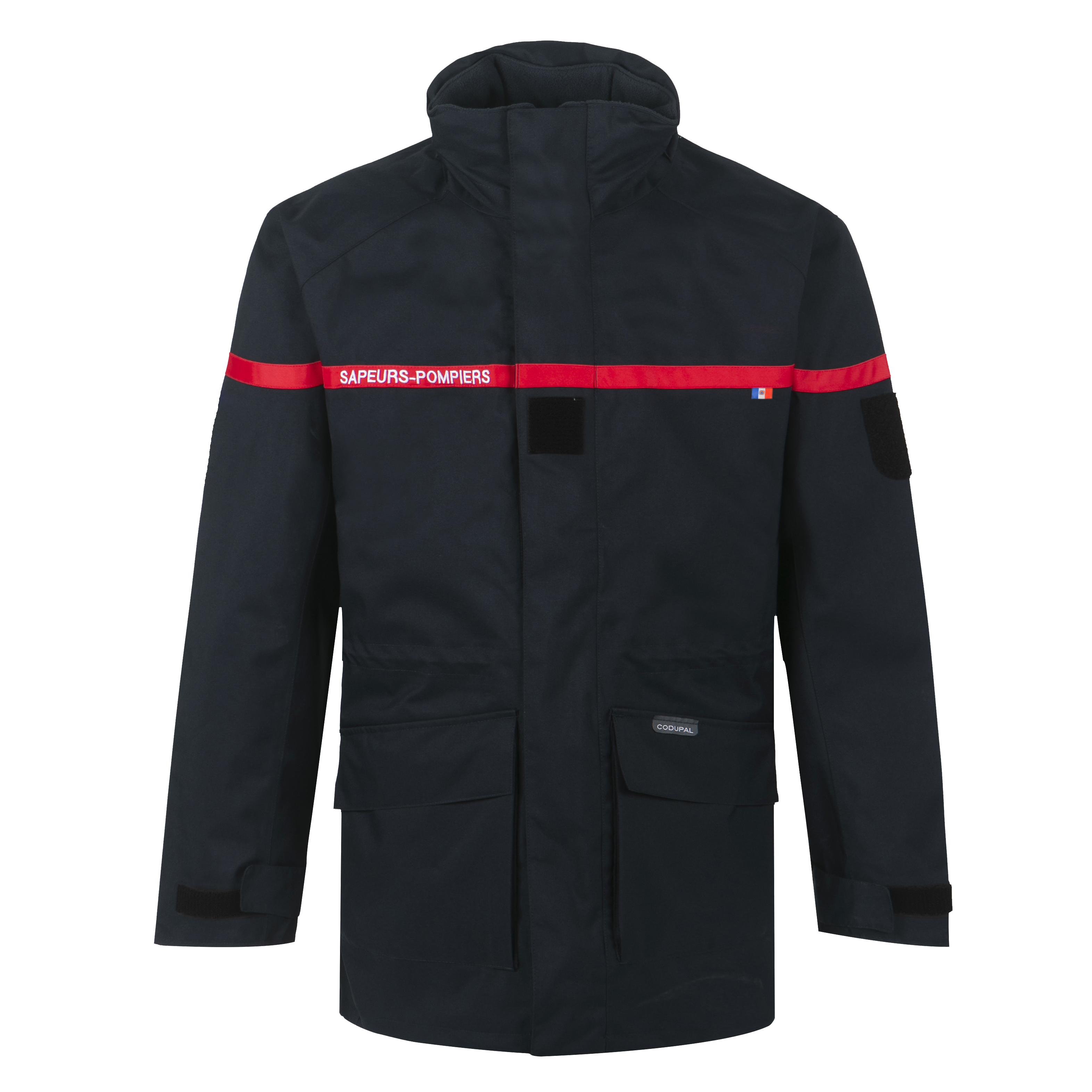 Parka imperméable marine RT - bande rouge broderie blanche SAPEURS-POMPIERS