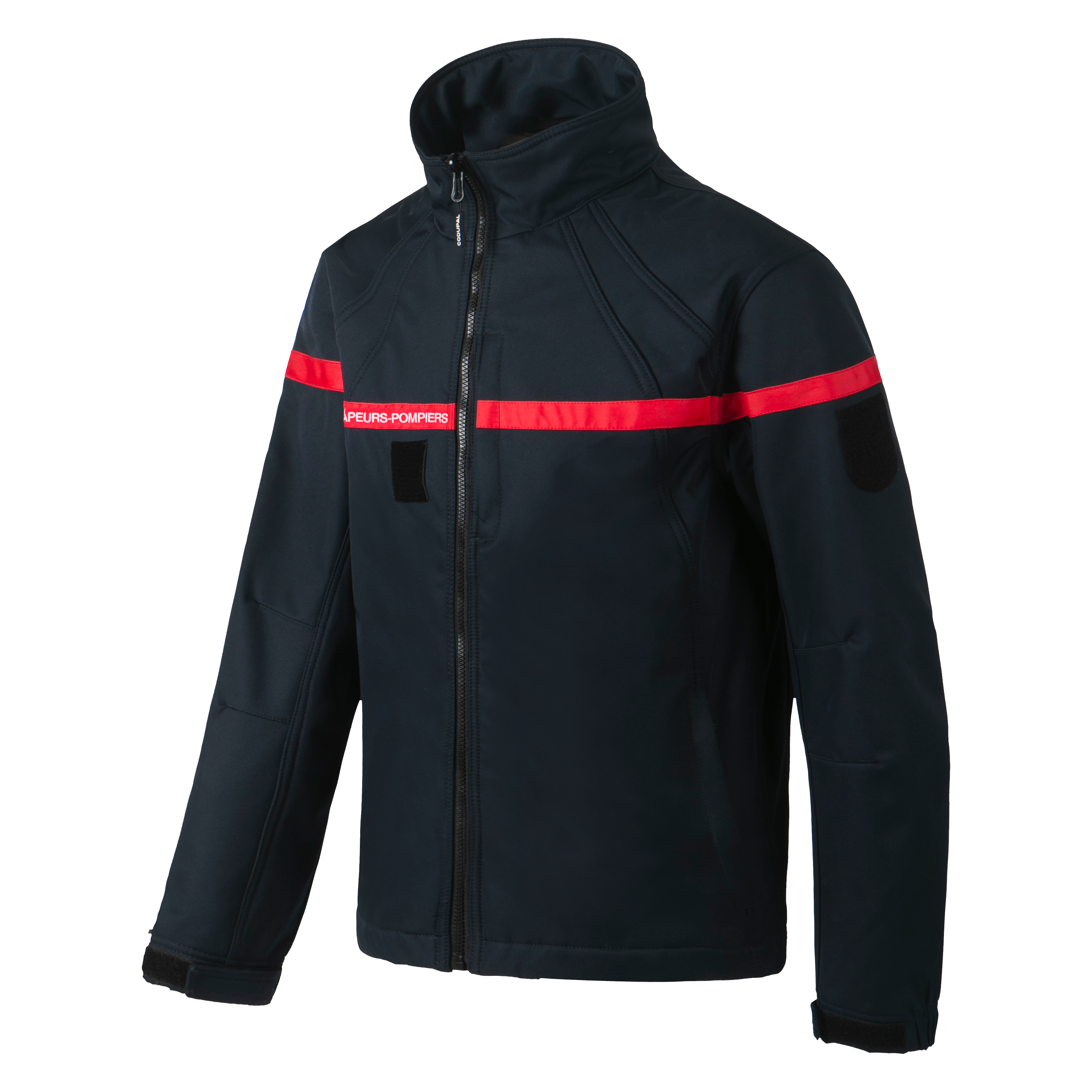 Blouson softshell marine - bande rouge broderie blanche JEUNES SAPEURS-POMPIERS