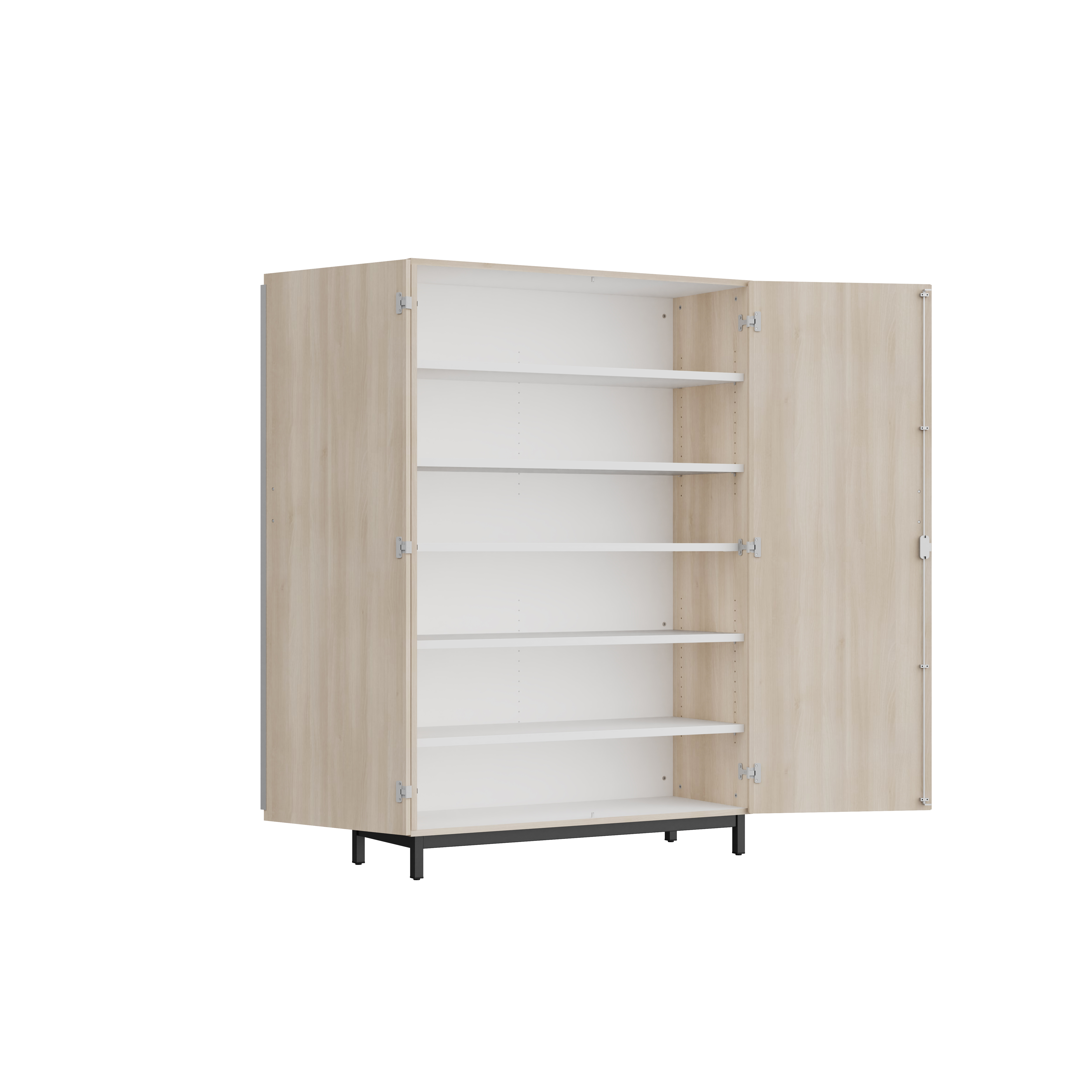 Amoire haute Mandi - 2 ptes battantes - panneaux mélaminé - l. 120 x h. 180 x pr. 47 cm - piétement métal réglable -