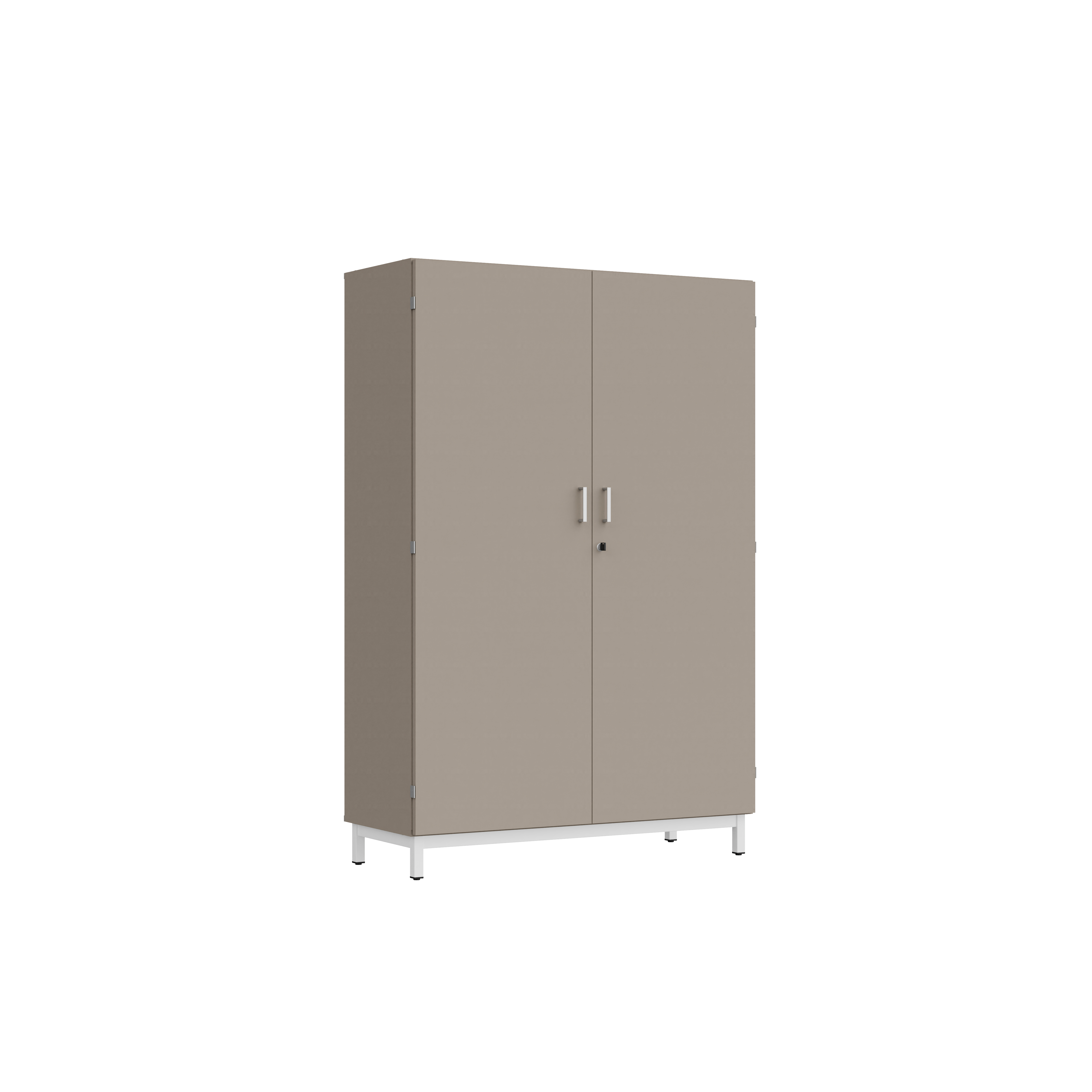 Amoire haute Mandi - 2 ptes battantes - panneaux mélaminé - l. 120 x h. 180 x pr. 47 cm - piétement métal réglable -