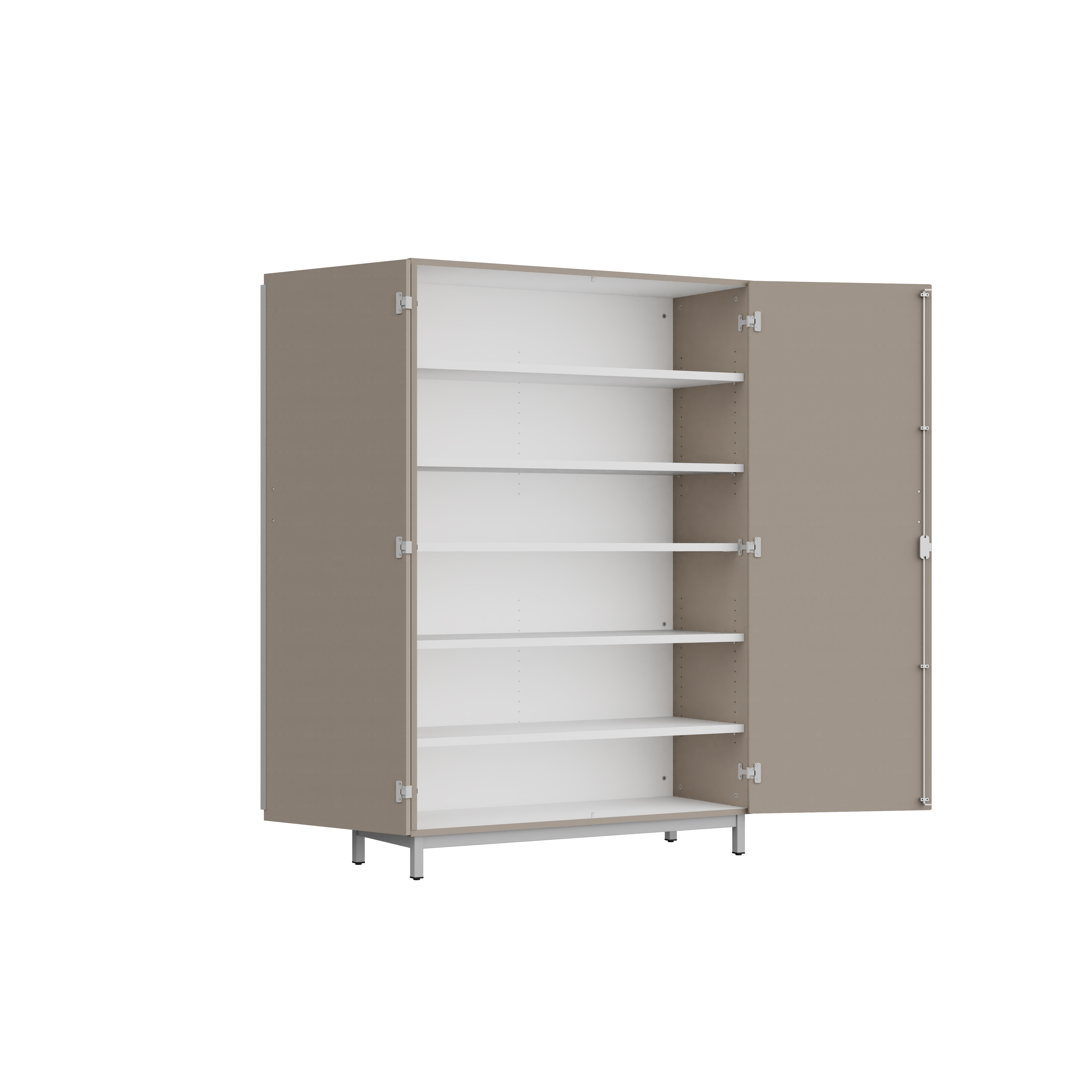 Amoire haute Mandi - 2 ptes battantes - panneaux mélaminé - l. 120 x h. 180 x pr. 47 cm - piétement métal réglable -