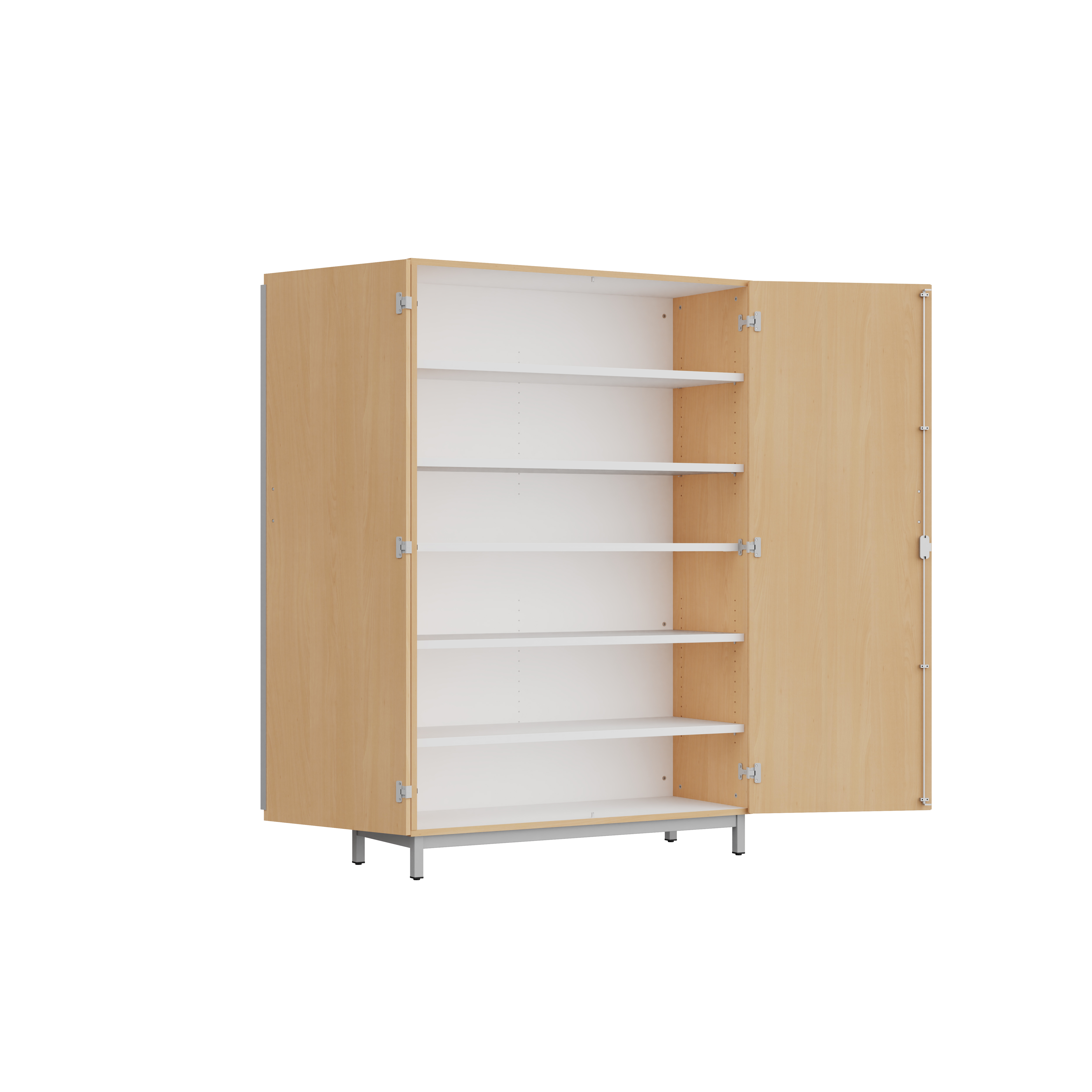 Amoire haute Mandi - 2 ptes battantes - panneaux mélaminé - l. 120 x h. 180 x pr. 47 cm - piétement métal réglable -