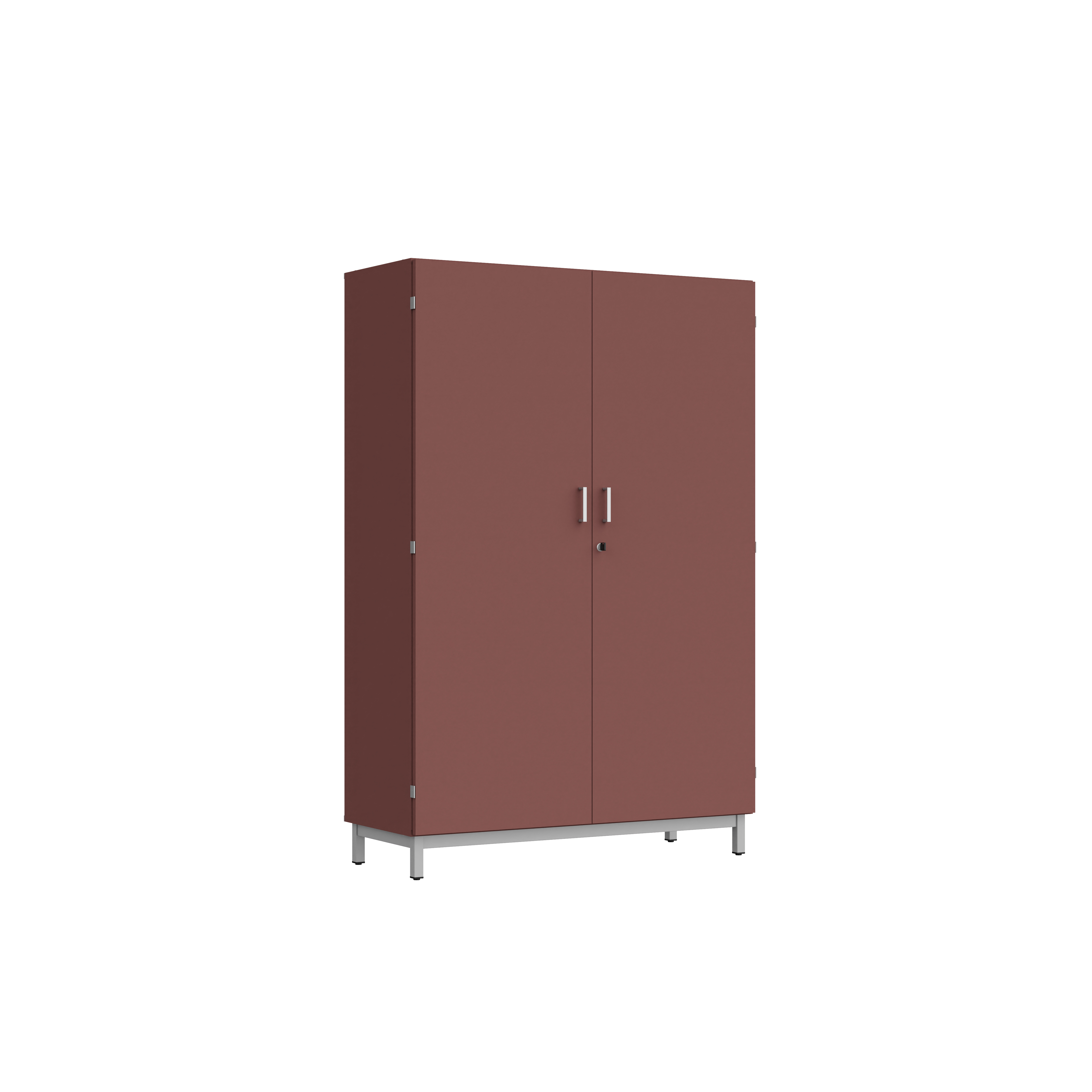 Amoire haute Mandi - 2 ptes battantes - panneaux mélaminé - l. 120 x h. 180 x pr. 47 cm - piétement métal réglable -