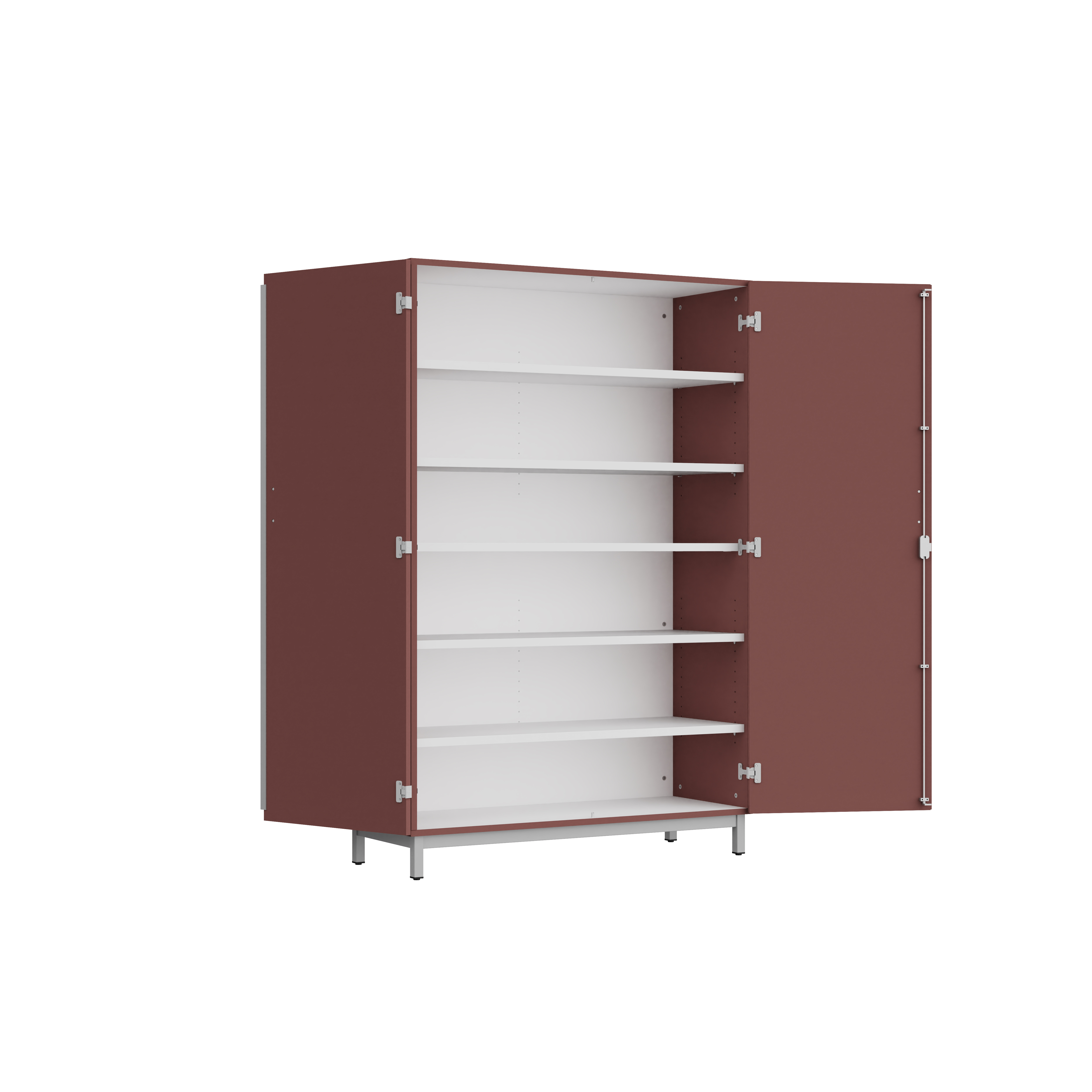 Amoire haute Mandi - 2 ptes battantes - panneaux mélaminé - l. 120 x h. 180 x pr. 47 cm - piétement métal réglable -