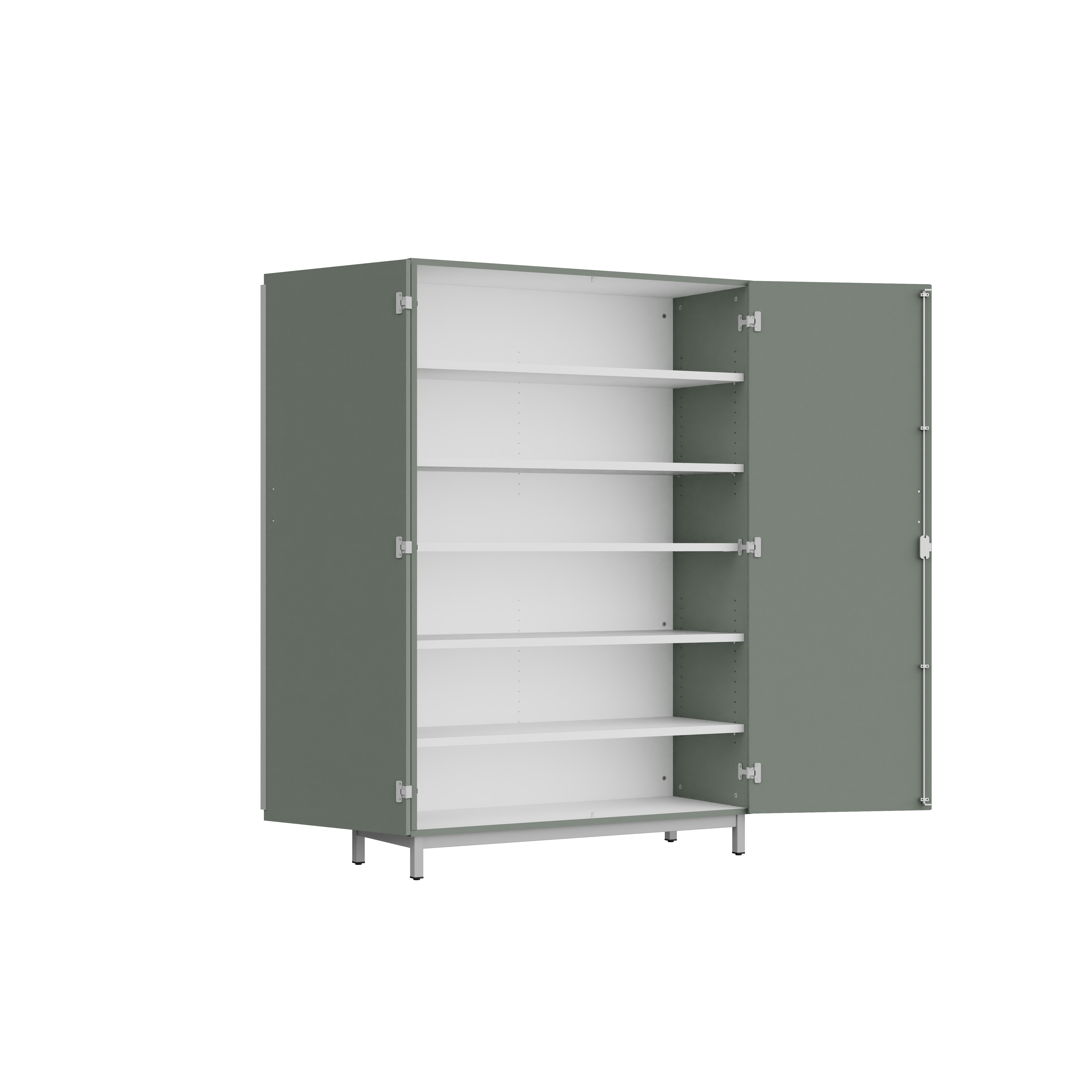 Amoire haute Mandi - 2 ptes battantes - panneaux mélaminé - l. 120 x h. 180 x pr. 47 cm - piétement métal réglable -