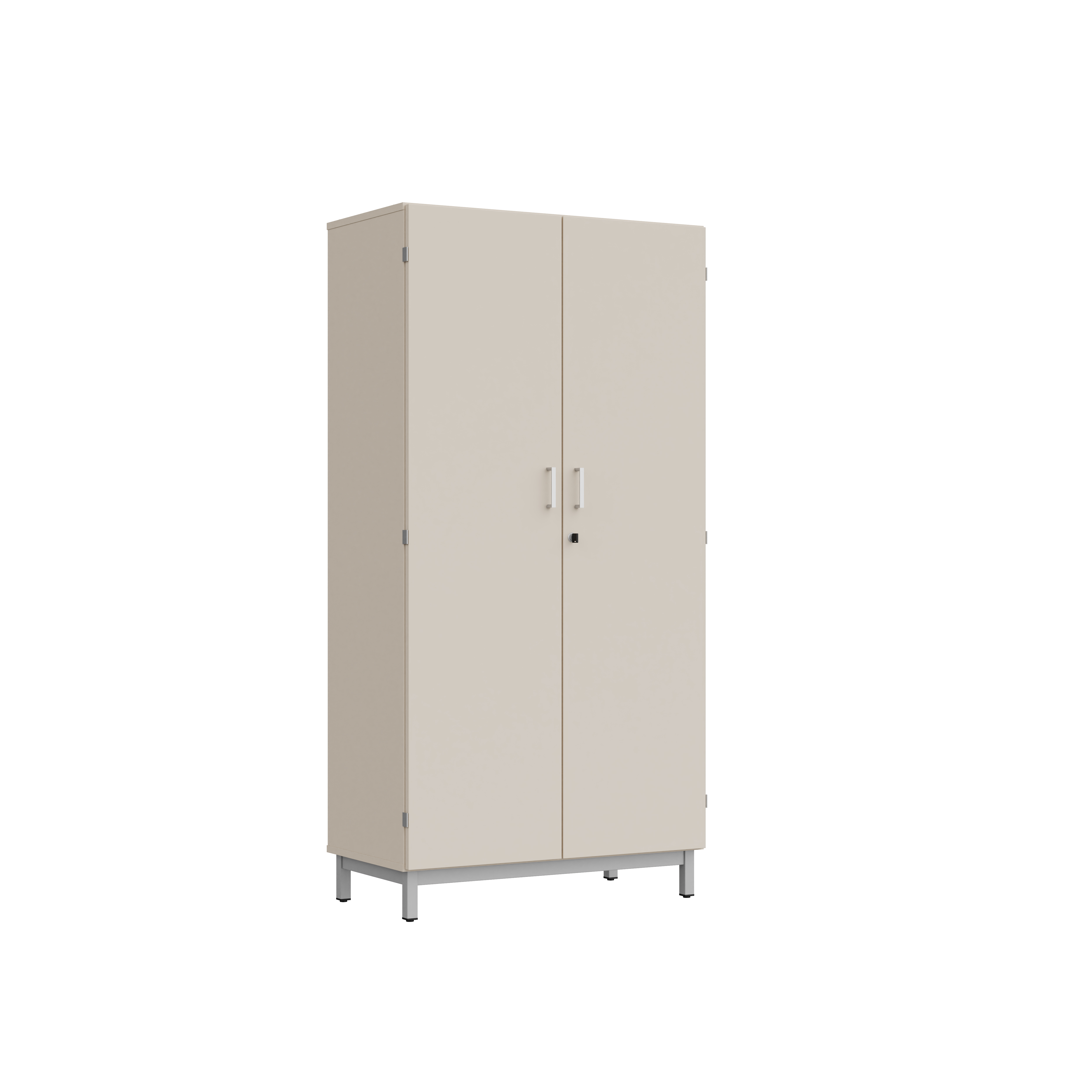 Amoire haute Mandi - 2 ptes battantes - panneaux mélaminé - l. 90 x h. 180 x pr. 47 cm - piétement métallique réglable -