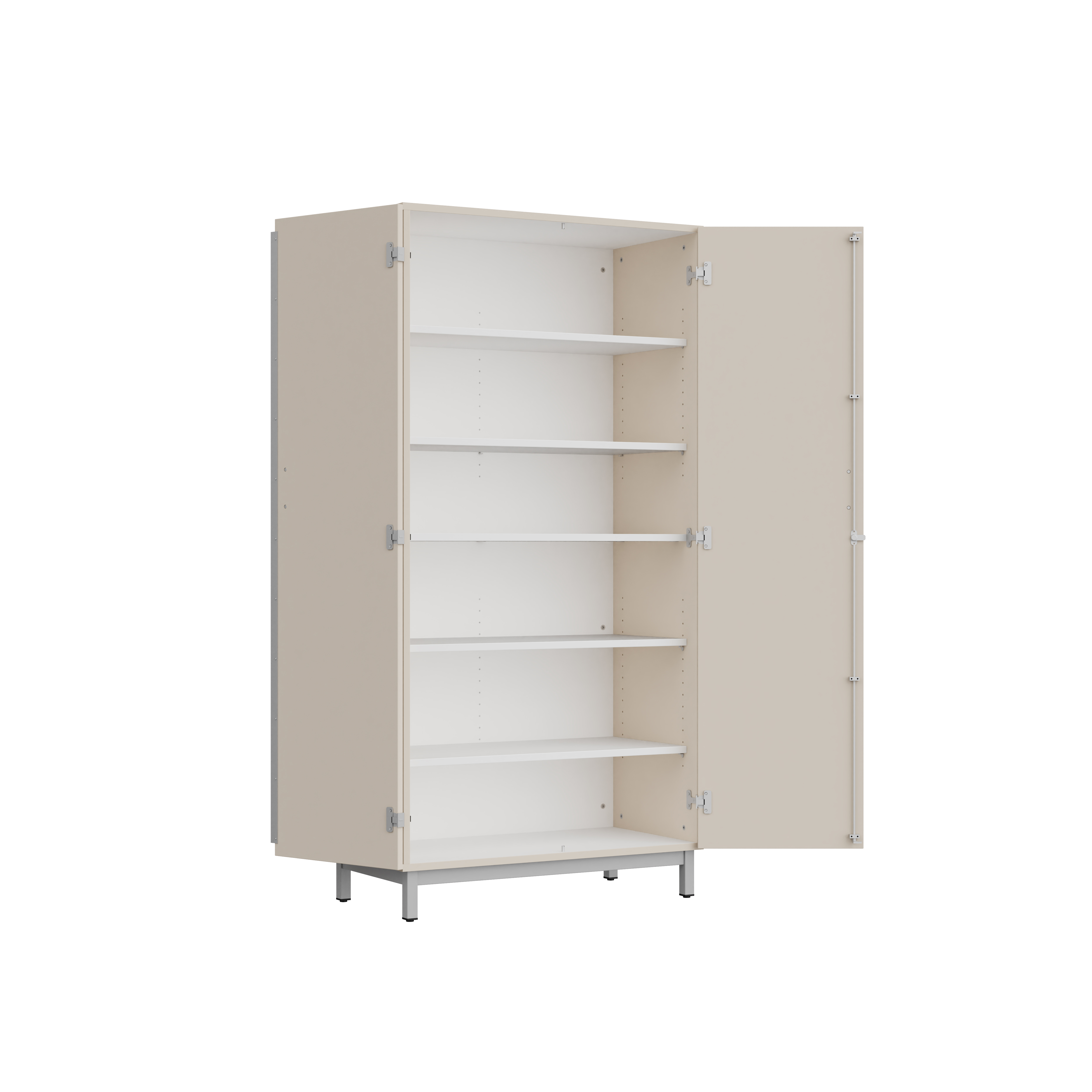 Amoire haute Mandi - 2 ptes battantes - panneaux mélaminé - l. 90 x h. 180 x pr. 47 cm - piétement métallique réglable -