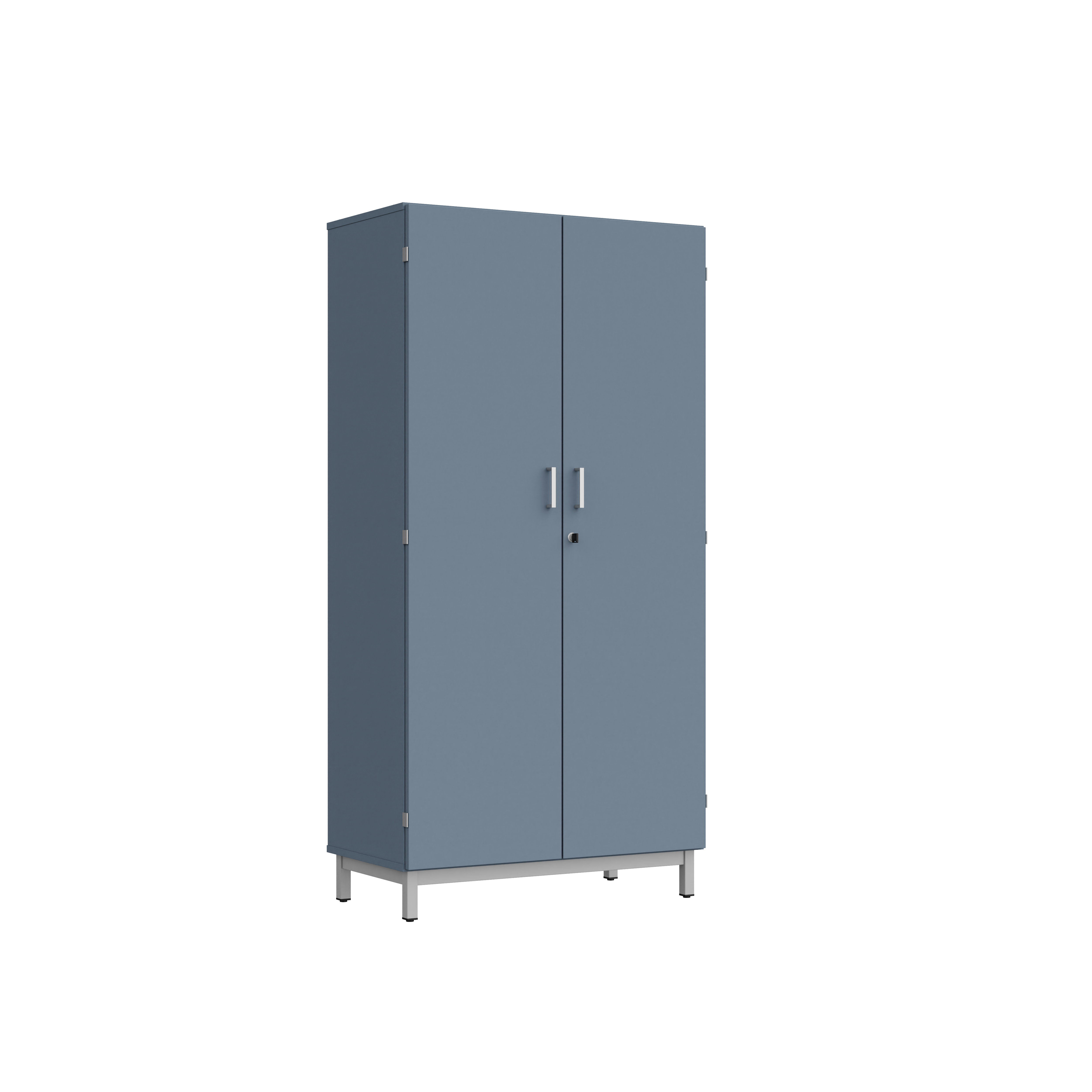 Amoire haute Mandi - 2 ptes battantes - panneaux mélaminé - l. 90 x h. 180 x pr. 47 cm - piétement métallique réglable -