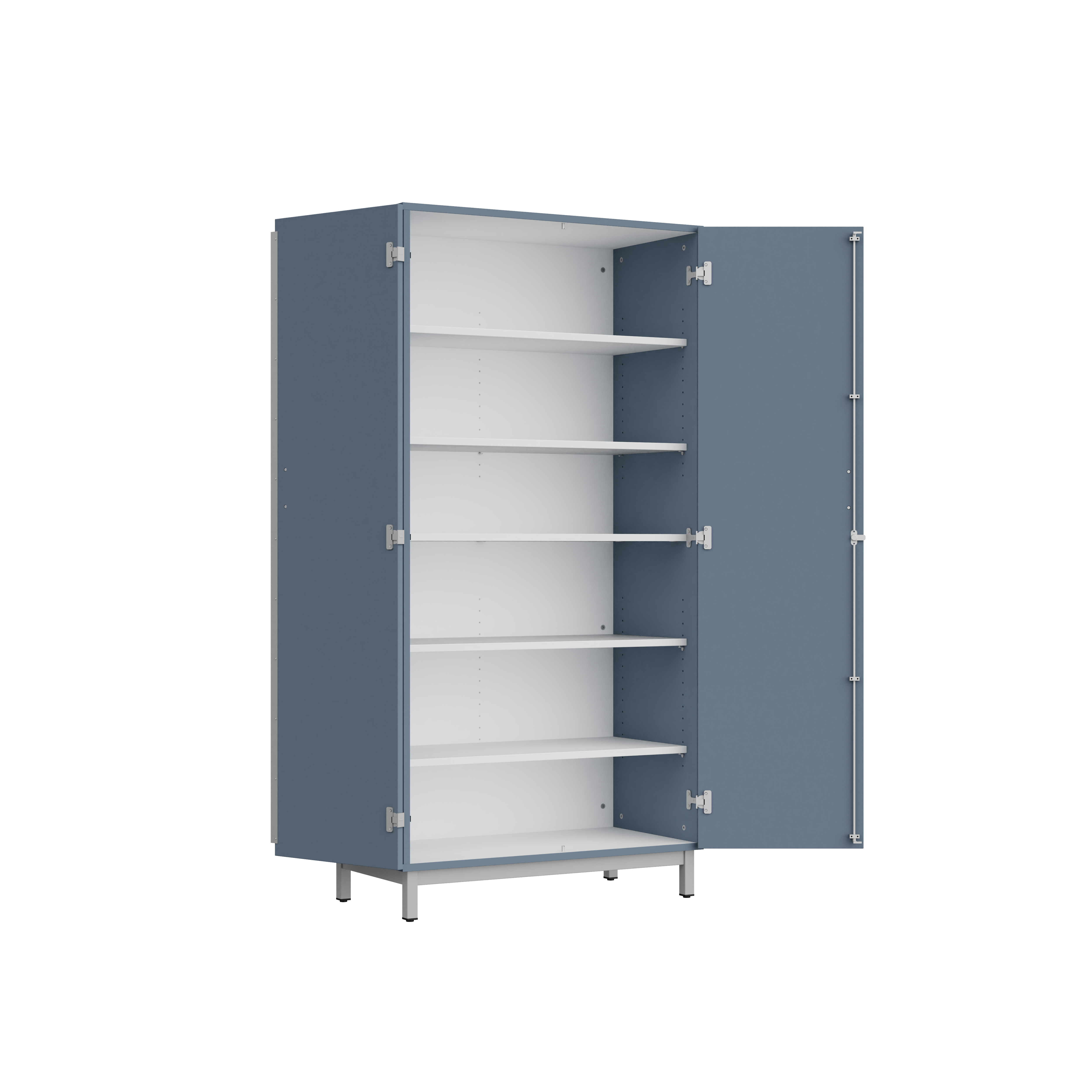 Amoire haute Mandi - 2 ptes battantes - panneaux mélaminé - l. 90 x h. 180 x pr. 47 cm - piétement métallique réglable -