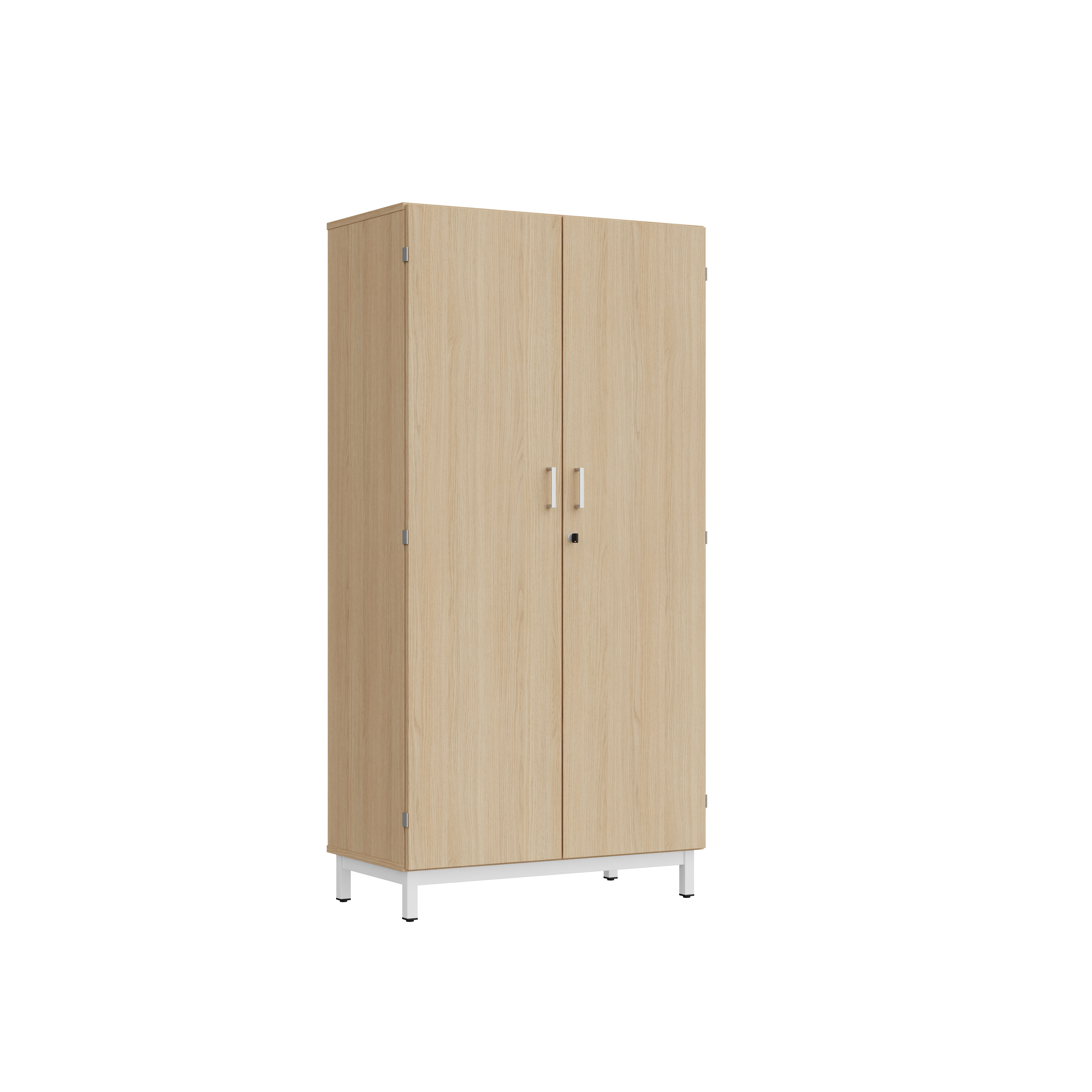 Amoire haute Mandi - 2 ptes battantes - panneaux mélaminé - l. 90 x h. 180 x pr. 47 cm - piétement métallique réglable -