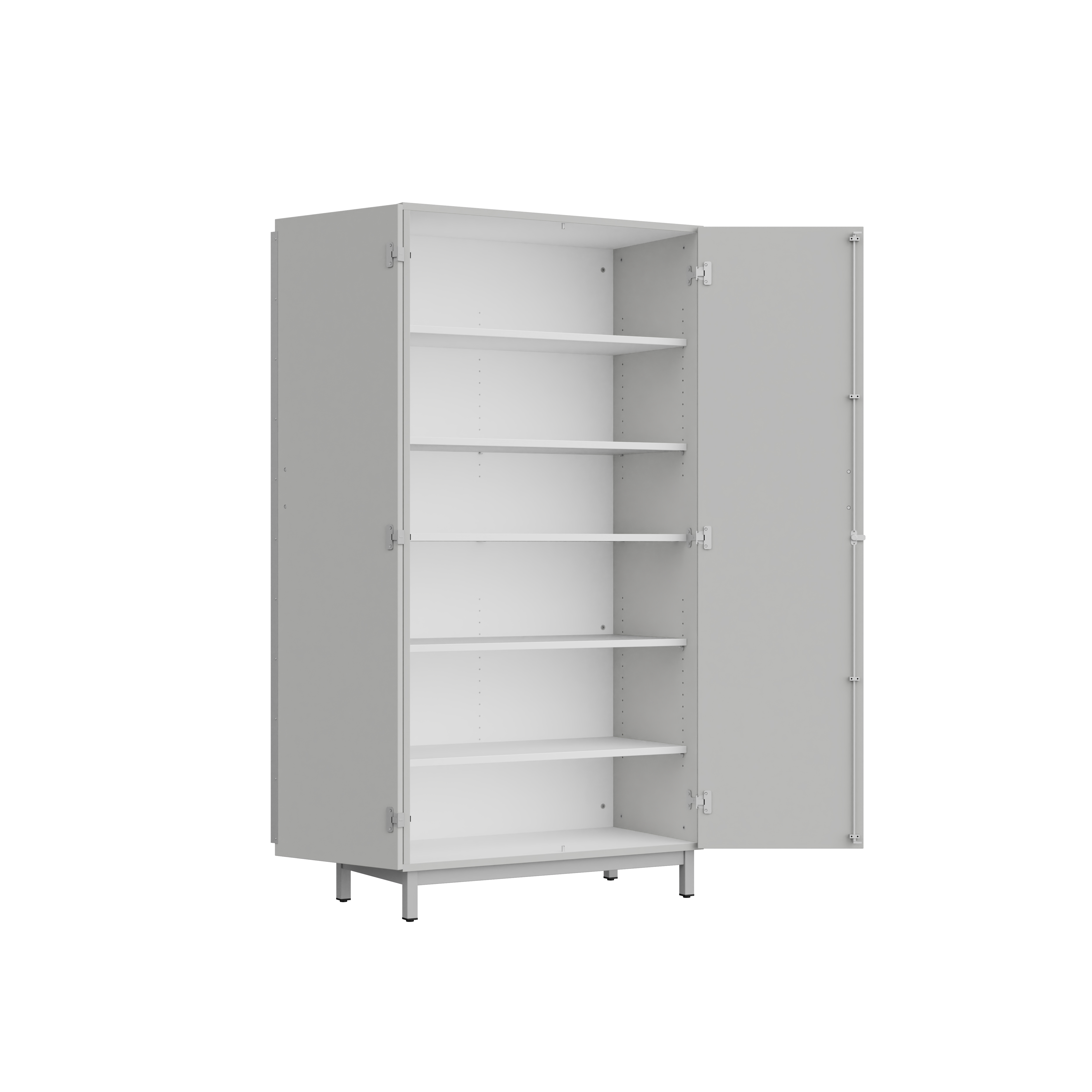 Amoire haute Mandi - 2 ptes battantes - panneaux mélaminé - l. 90 x h. 180 x pr. 47 cm - piétement métallique réglable -