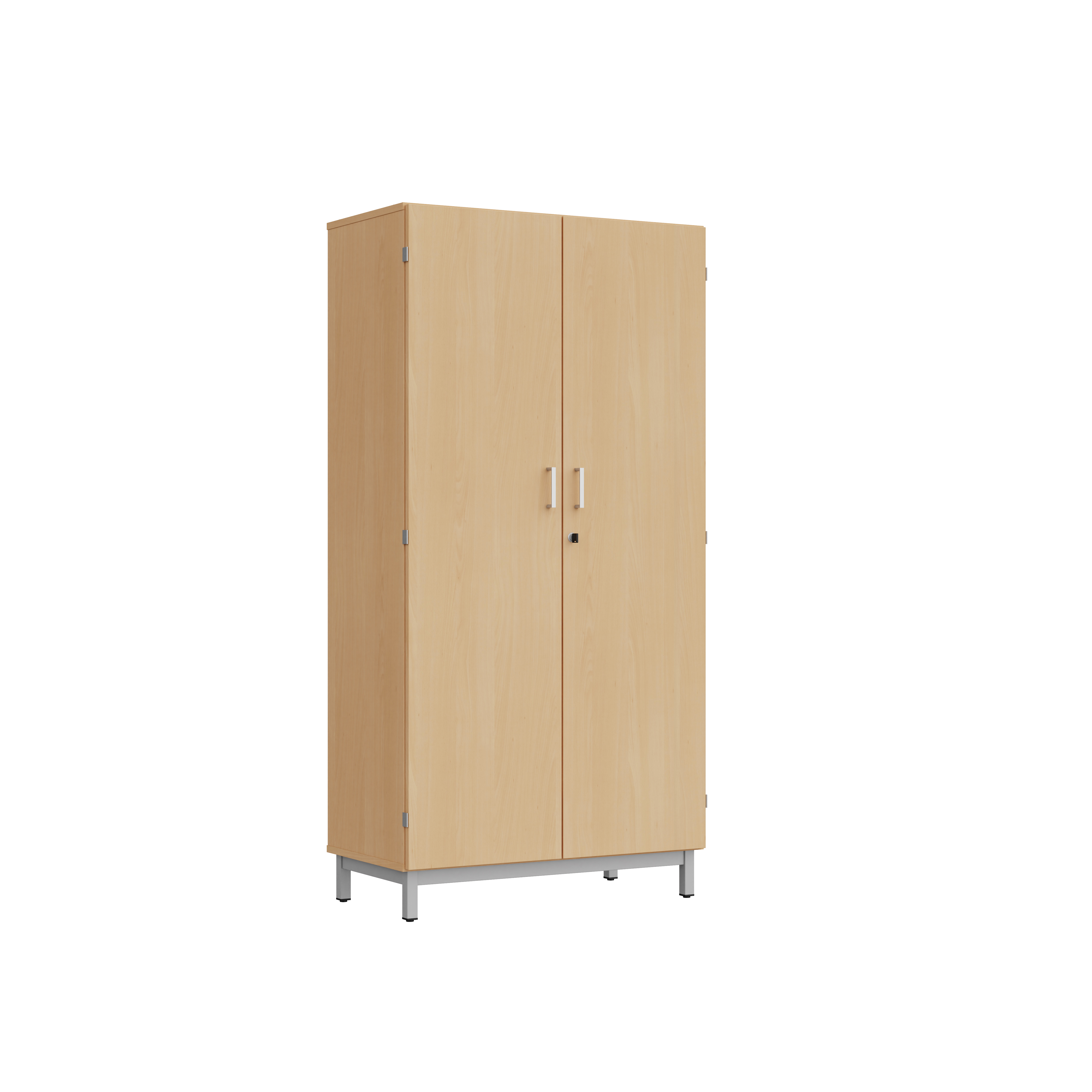 Amoire haute Mandi - 2 ptes battantes - panneaux mélaminé - l. 90 x h. 180 x pr. 47 cm - piétement métallique réglable -