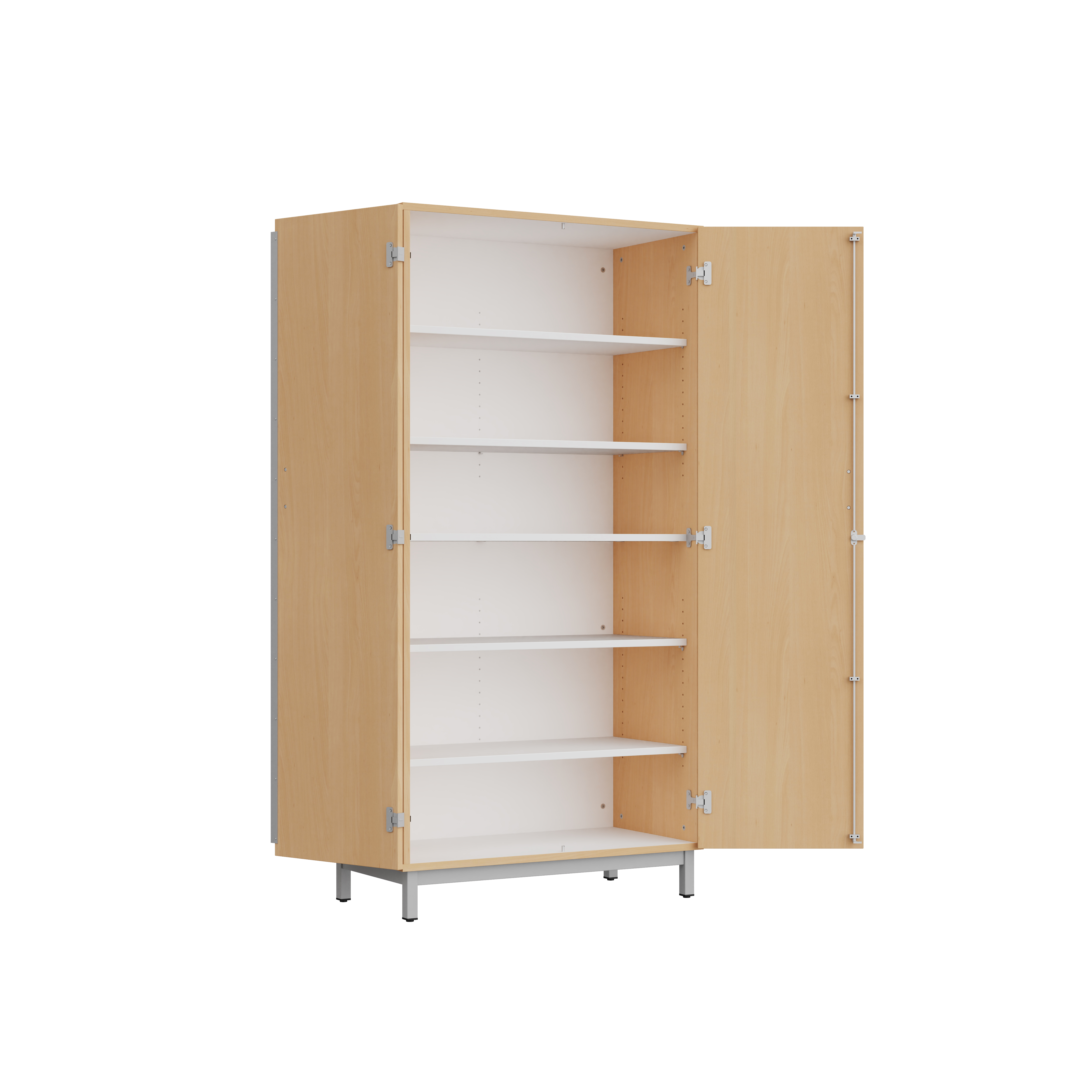 Amoire haute Mandi - 2 ptes battantes - panneaux mélaminé - l. 90 x h. 180 x pr. 47 cm - piétement métallique réglable -