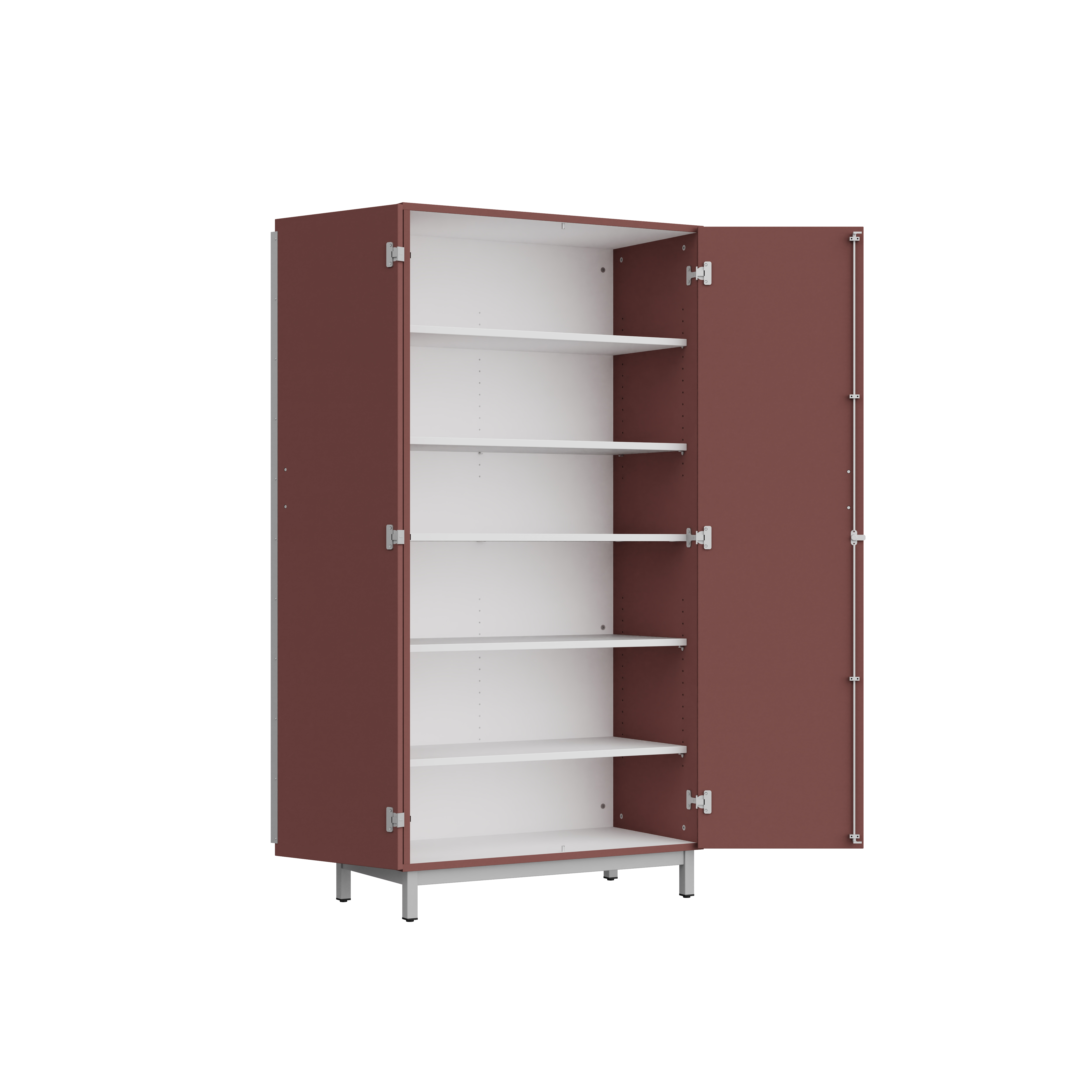 Amoire haute Mandi - 2 ptes battantes - panneaux mélaminé - l. 90 x h. 180 x pr. 47 cm - piétement métallique réglable -