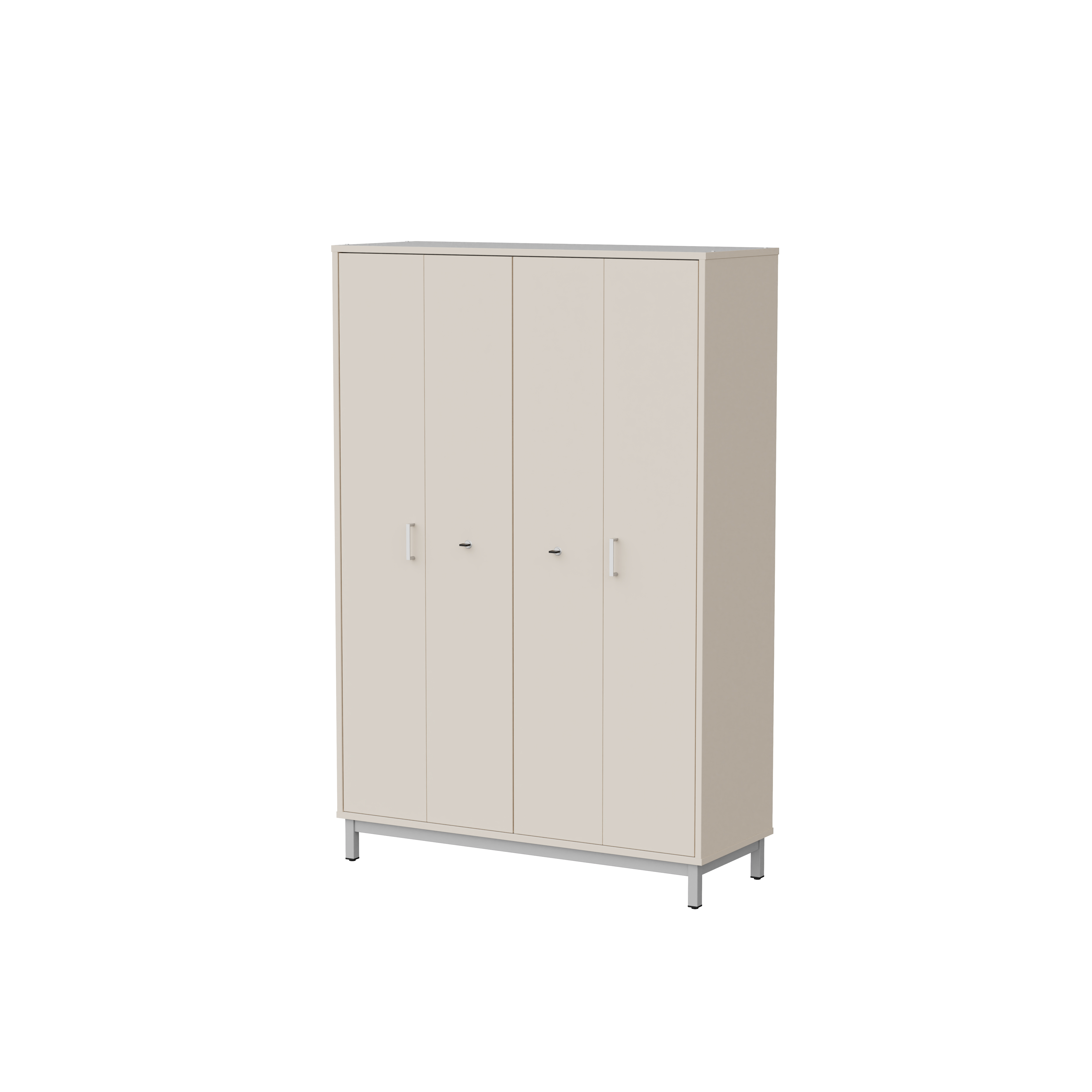 Armoire haute Mandi - 2 ptes pliantes - panneaux mélaminé - l. 120 x h. 180 x pr. 45 cm - piétement métal réglable -