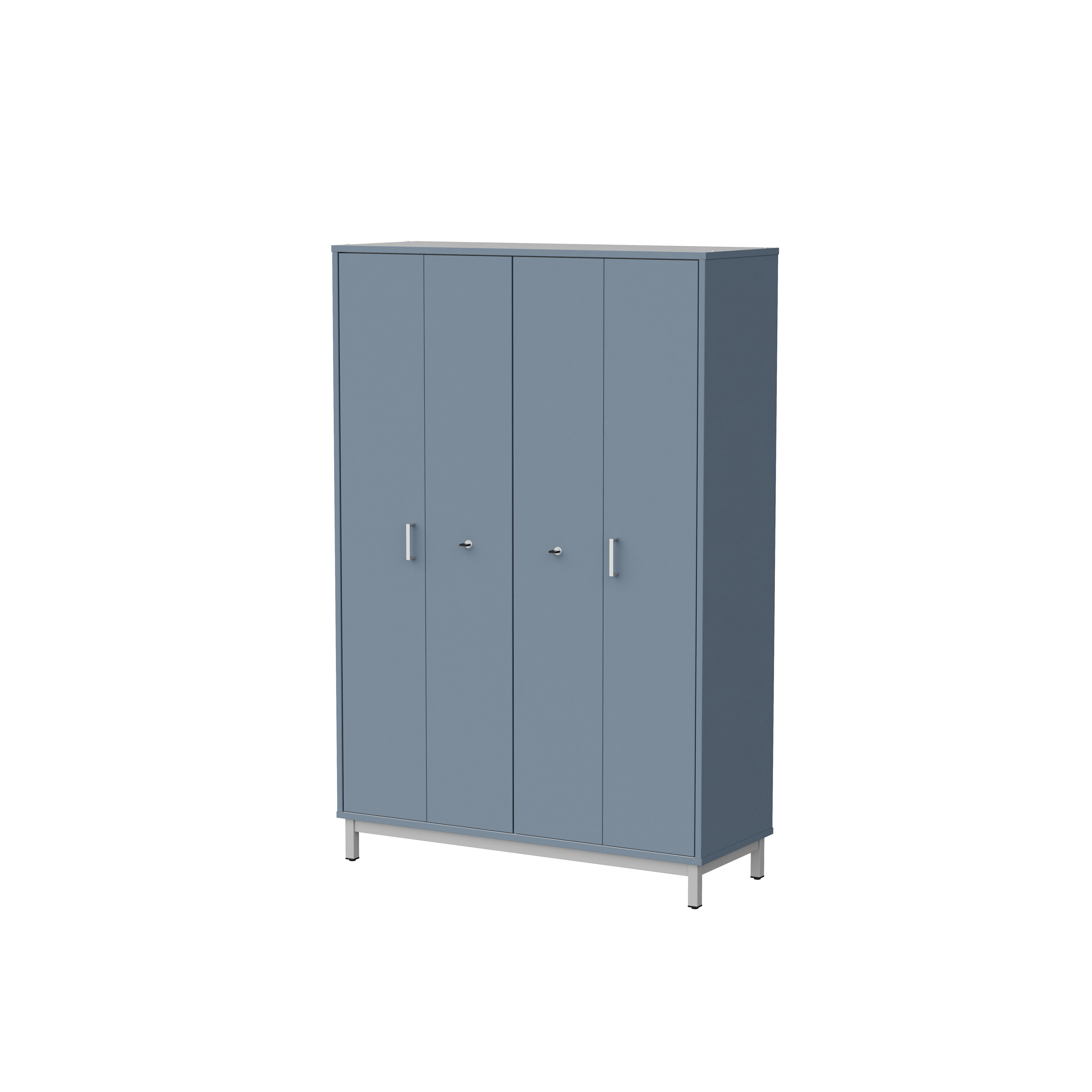 Armoire haute Mandi - 2 ptes pliantes - panneaux mélaminé - l. 120 x h. 180 x pr. 45 cm - piétement métal réglable -