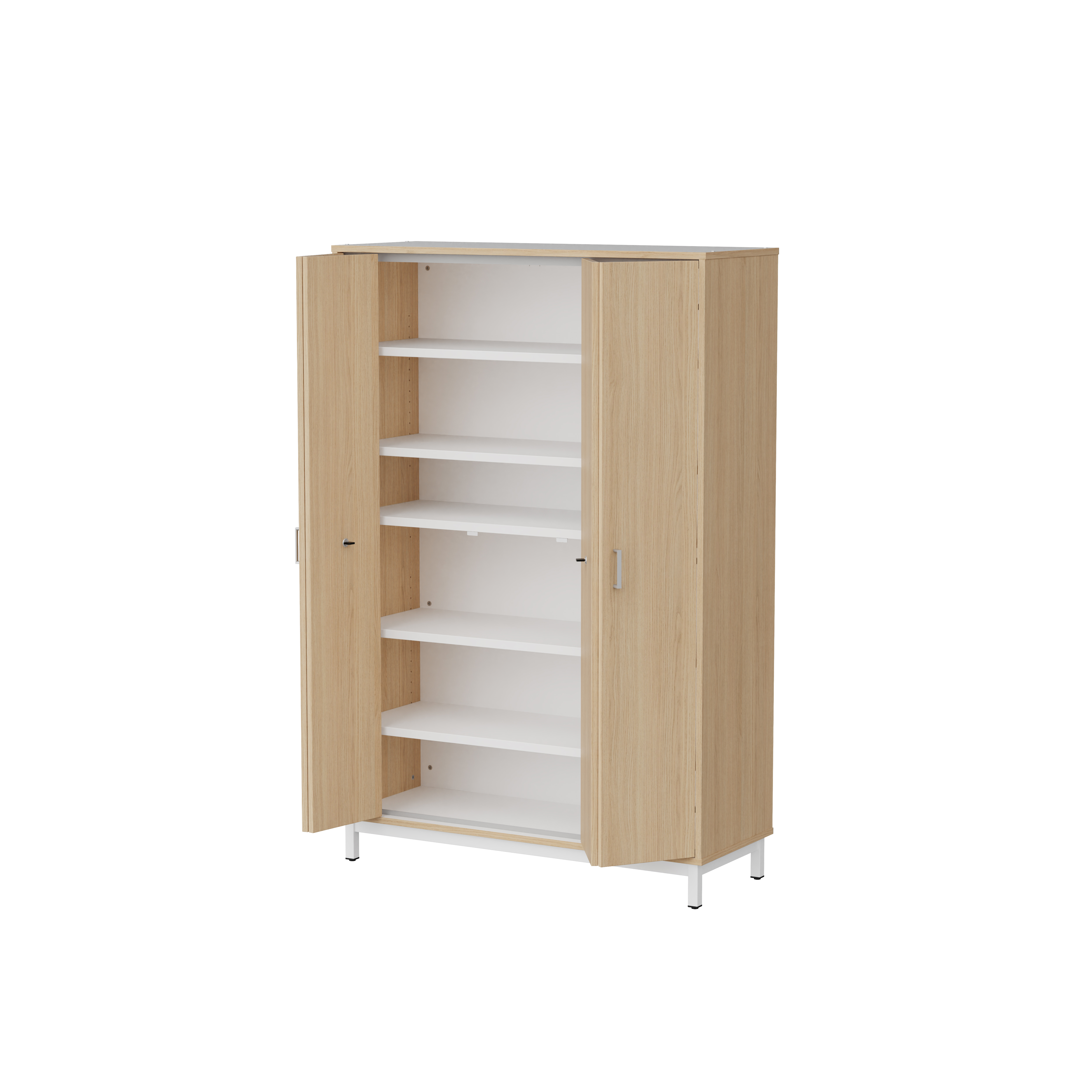 Armoire haute Mandi - 2 ptes pliantes - panneaux mélaminé - l. 120 x h. 180 x pr. 45 cm - piétement métal réglable -
