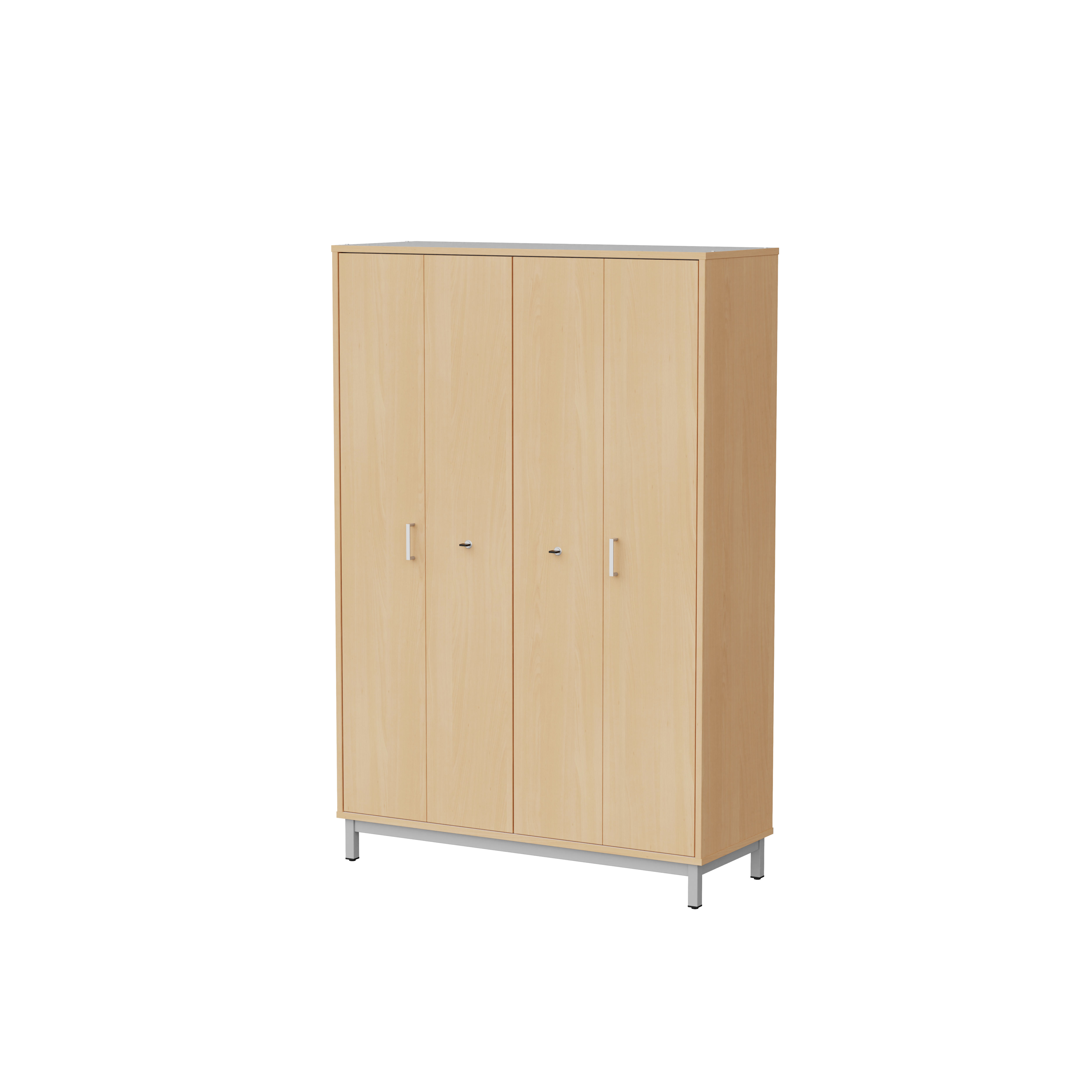 Armoire haute Mandi - 2 ptes pliantes - panneaux mélaminé - l. 120 x h. 180 x pr. 45 cm - piétement métal réglable -