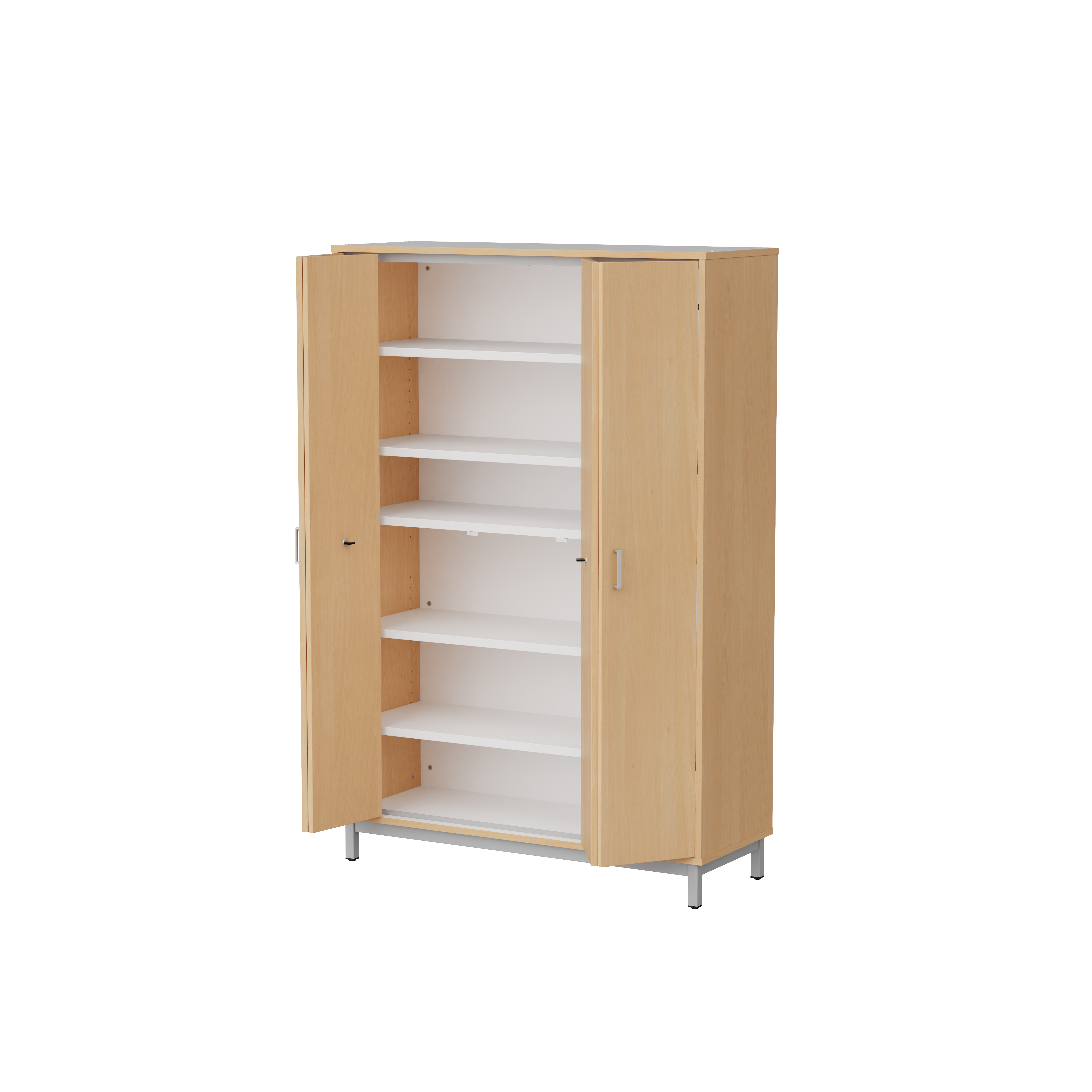 Armoire haute Mandi - 2 ptes pliantes - panneaux mélaminé - l. 120 x h. 180 x pr. 45 cm - piétement métal réglable -