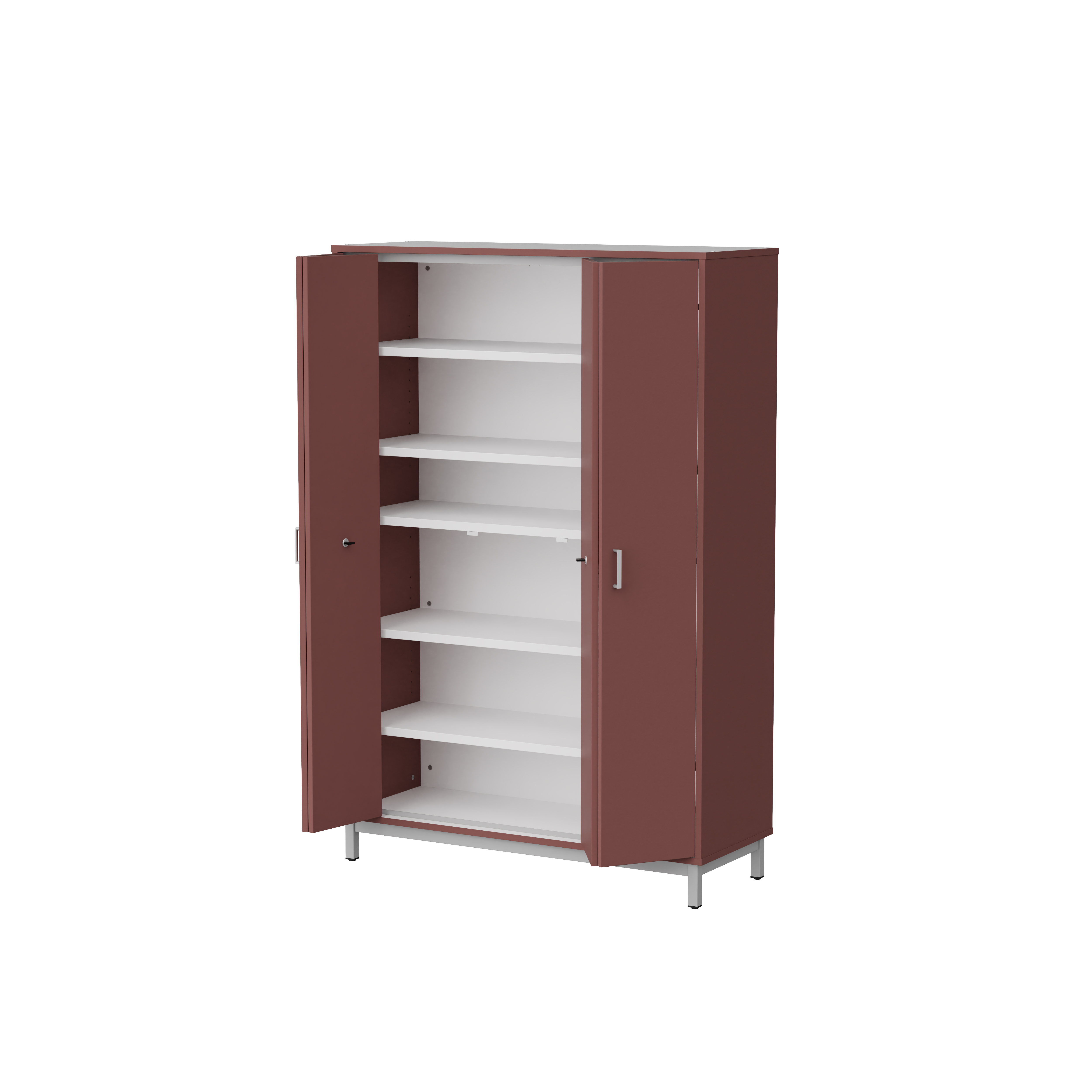 Armoire haute Mandi - 2 ptes pliantes - panneaux mélaminé - l. 120 x h. 180 x pr. 45 cm - piétement métal réglable -