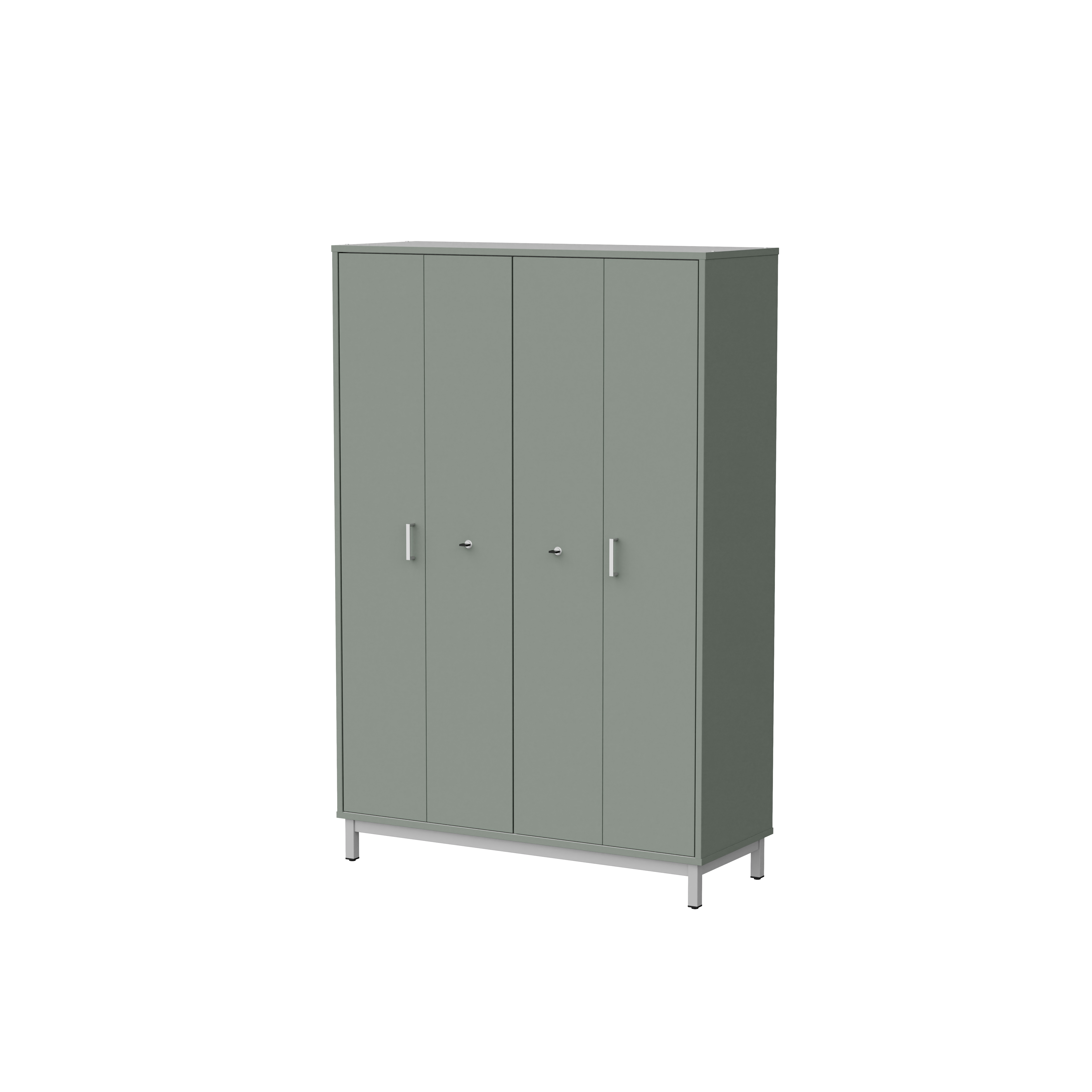 Armoire haute Mandi - 2 ptes pliantes - panneaux mélaminé - l. 120 x h. 180 x pr. 45 cm - piétement métal réglable -