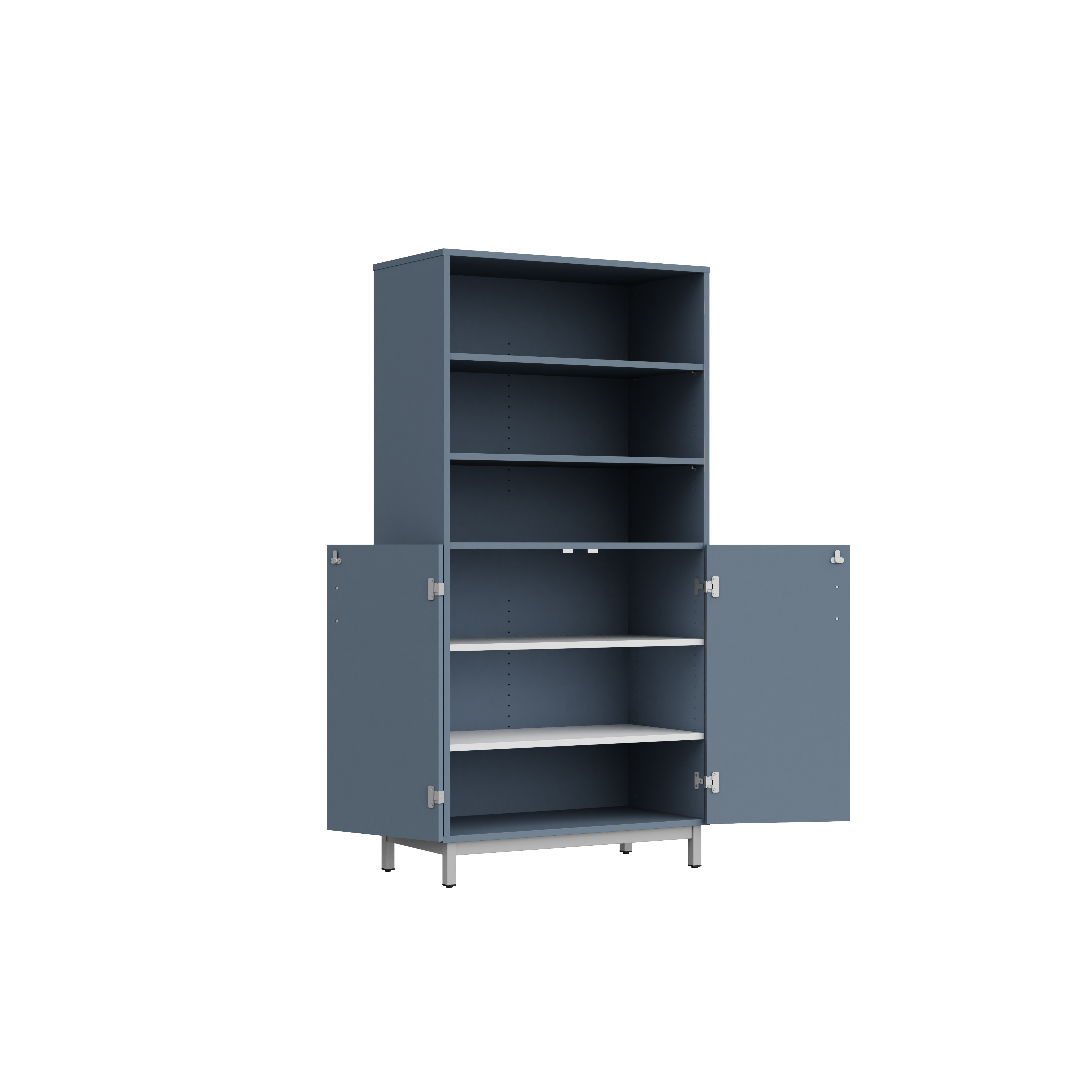 Bibliothèque hte Mandi - 2 ptes en partie basse - panneaux mélaminé - l. 90 x h. 180 x pr. 45 cm -