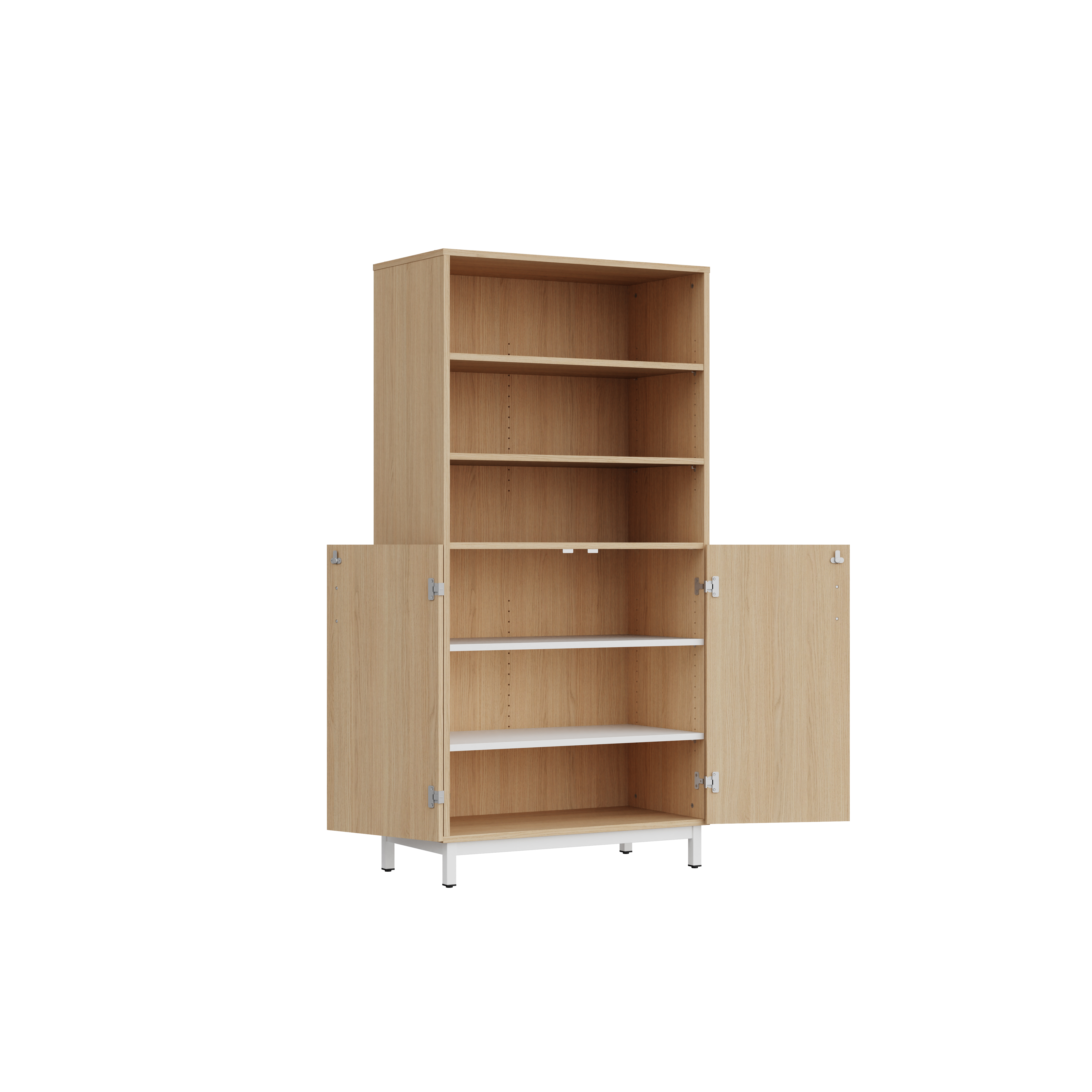 Bibliothèque hte Mandi - 2 ptes en partie basse - panneaux mélaminé - l. 90 x h. 180 x pr. 45 cm -