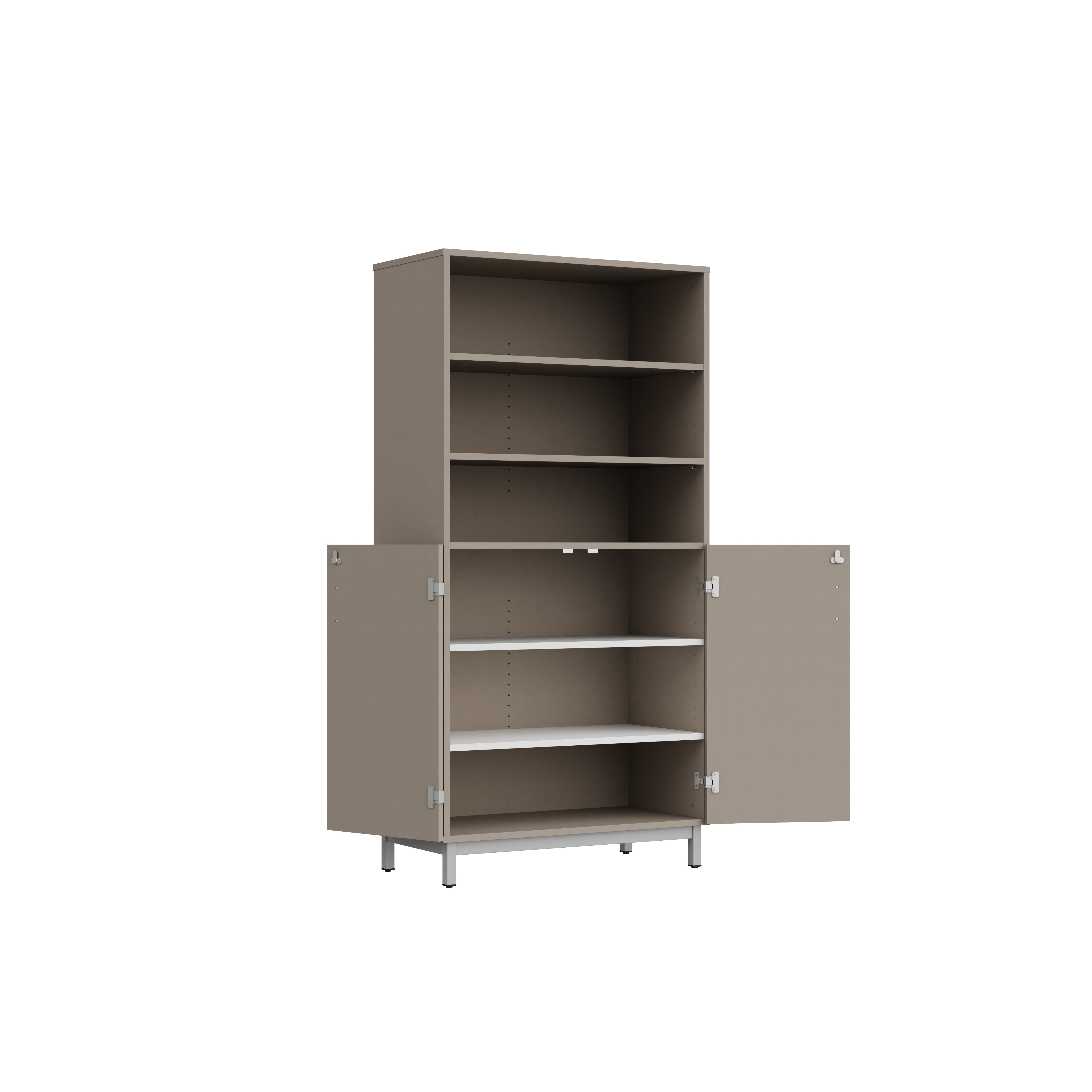 Bibliothèque hte Mandi - 2 ptes en partie basse - panneaux mélaminé - l. 90 x h. 180 x pr. 45 cm -