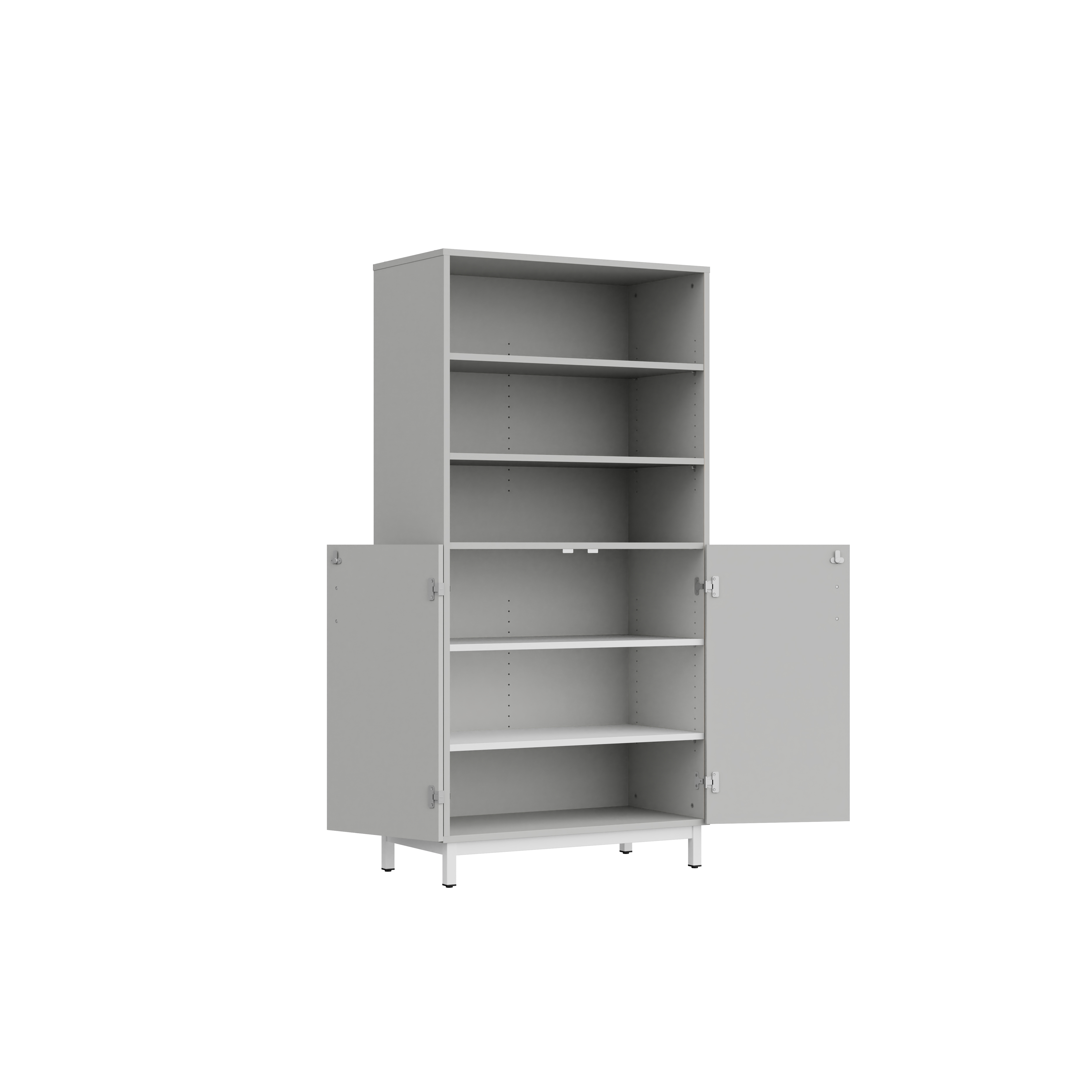 Bibliothèque hte Mandi - 2 ptes en partie basse - panneaux mélaminé - l. 90 x h. 180 x pr. 45 cm -