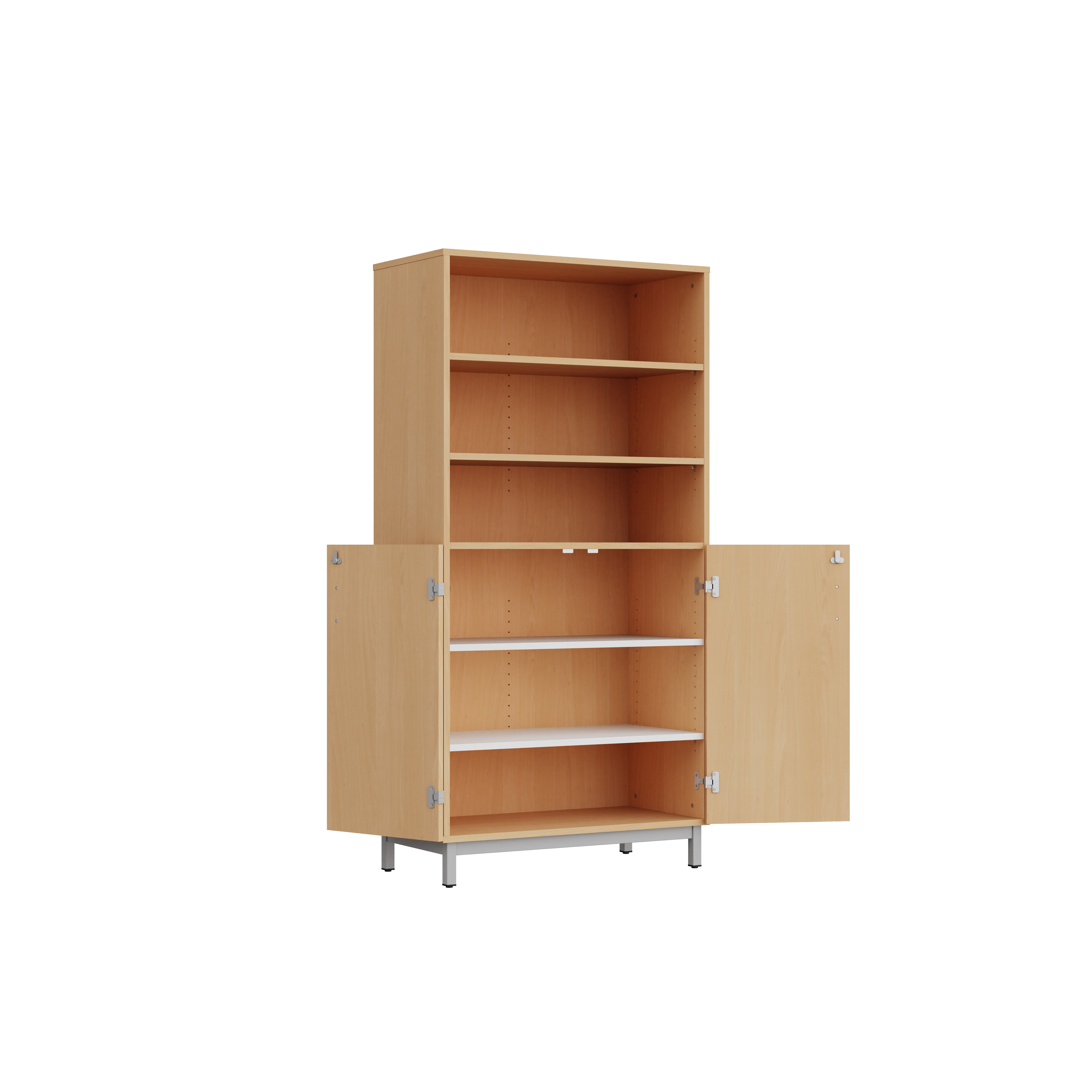 Bibliothèque hte Mandi - 2 ptes en partie basse - panneaux mélaminé - l. 90 x h. 180 x pr. 45 cm -