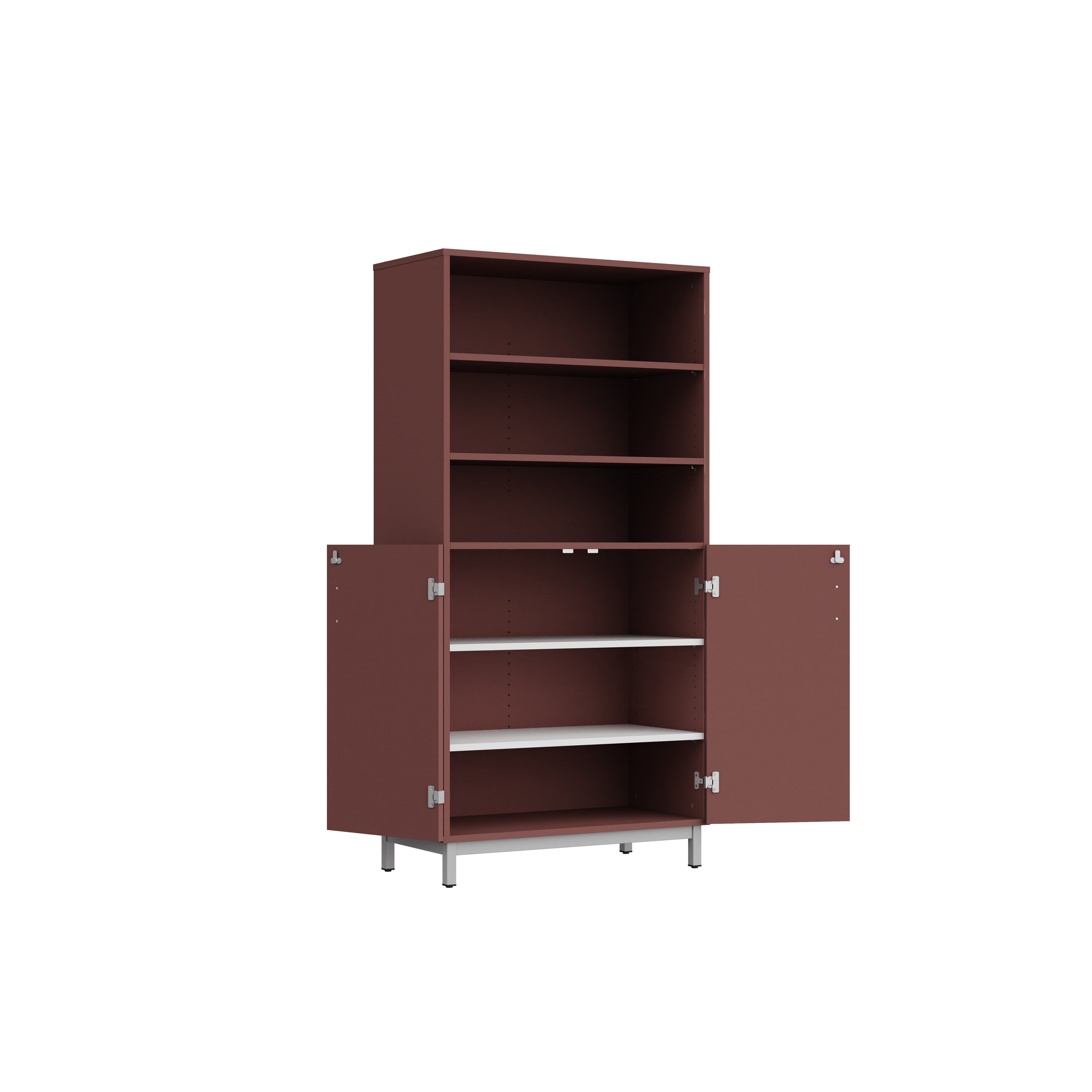 Bibliothèque hte Mandi - 2 ptes en partie basse - panneaux mélaminé - l. 90 x h. 180 x pr. 45 cm -