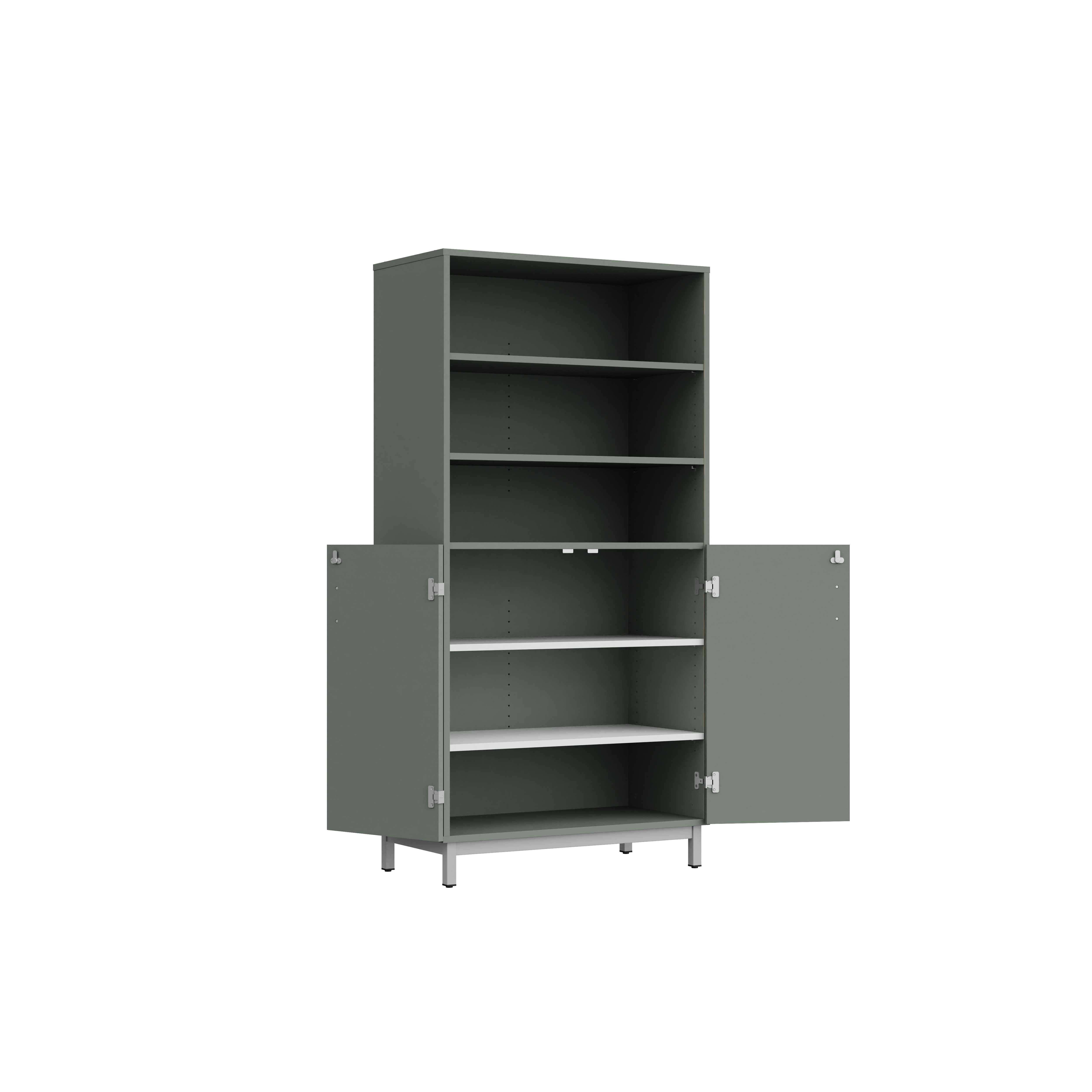 Bibliothèque hte Mandi - 2 ptes en partie basse - panneaux mélaminé - l. 90 x h. 180 x pr. 45 cm -