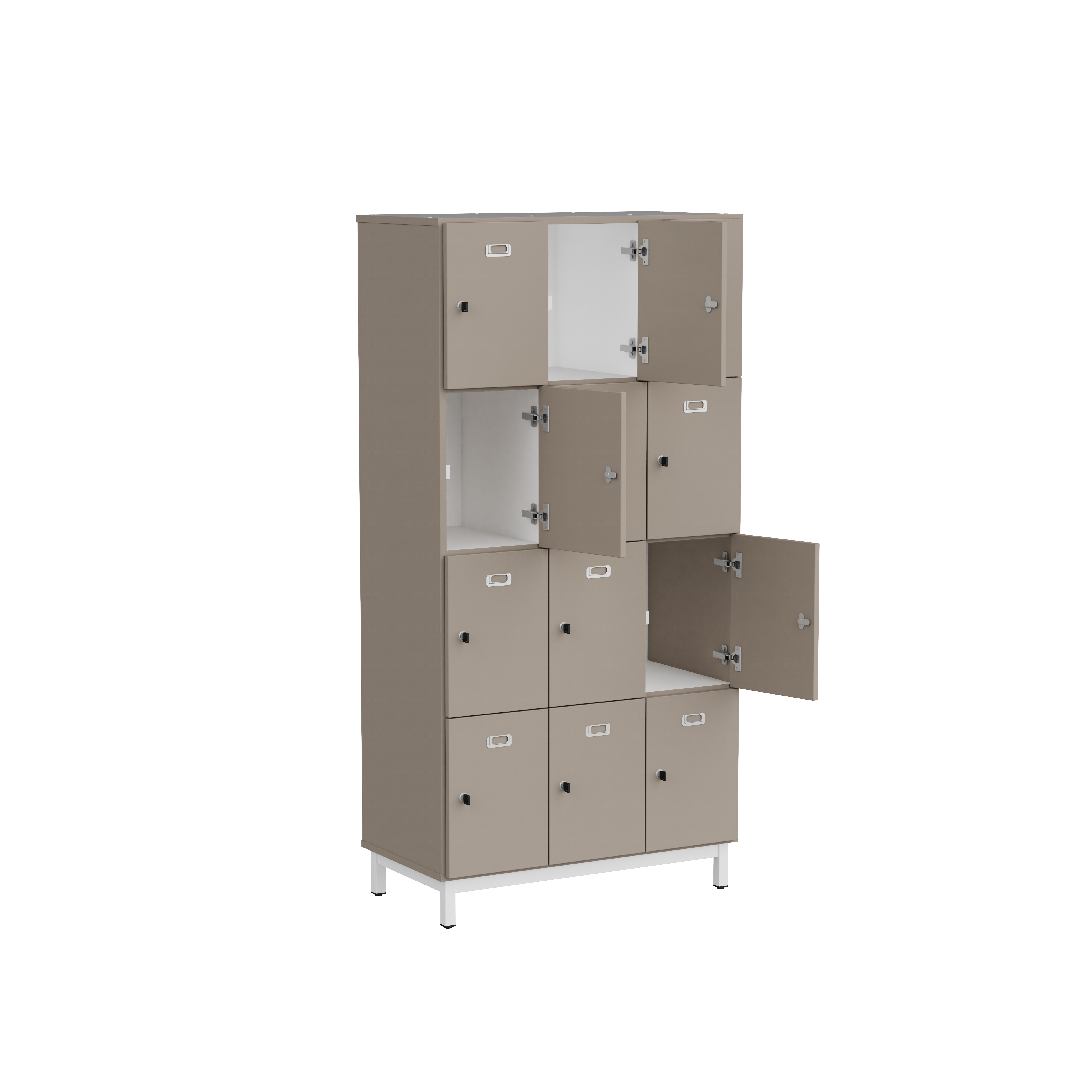 Meuble 12 cases pour profs Mandi - 12 cases fermeture clé - panneaux mélaminé - l. 90 x h. 180 x pr. 47 cm -