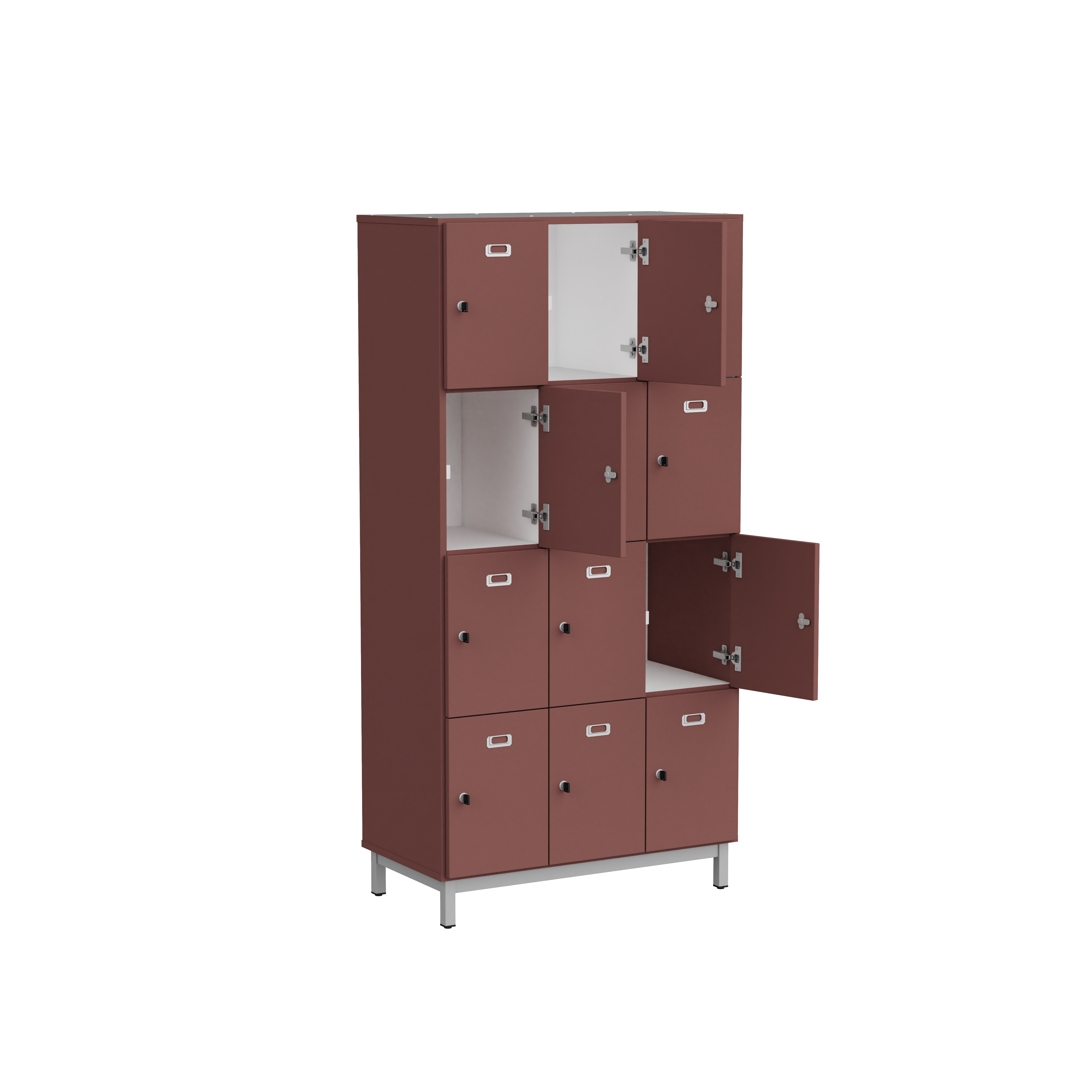 Meuble 12 cases pour profs Mandi - 12 cases fermeture clé - panneaux mélaminé - l. 90 x h. 180 x pr. 47 cm -