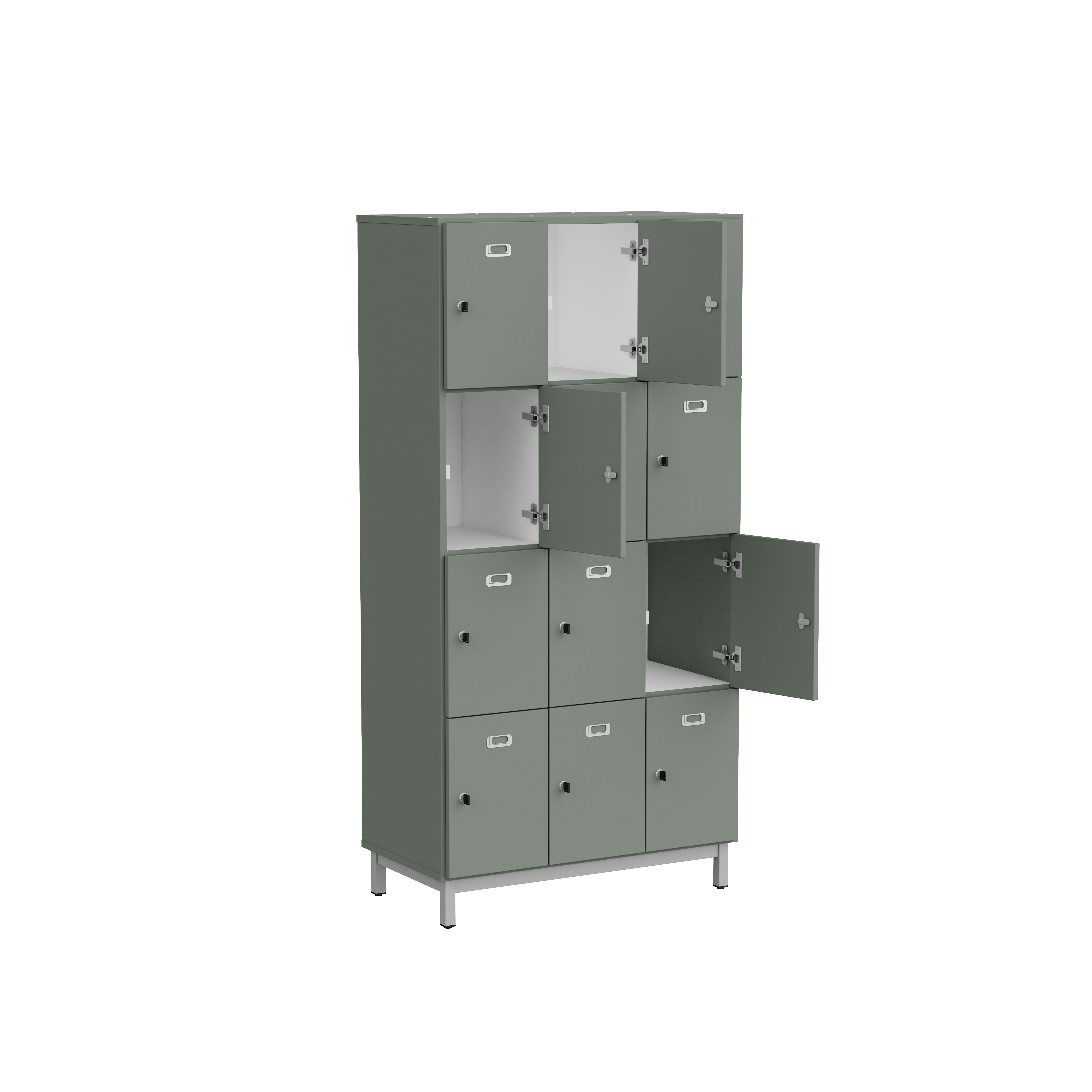 Meuble 12 cases pour profs Mandi - 12 cases fermeture clé - panneaux mélaminé - l. 90 x h. 180 x pr. 47 cm -