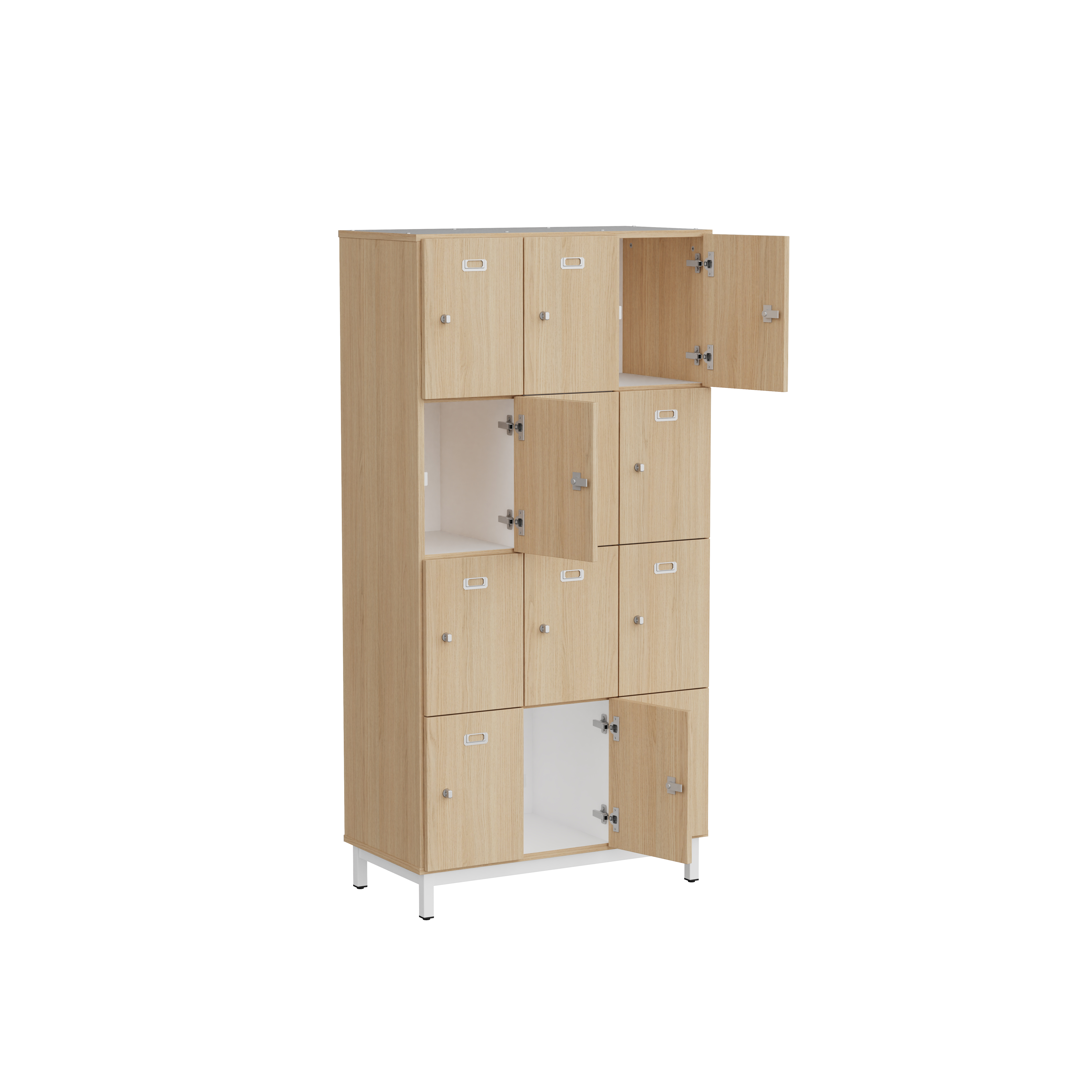 Meuble 12 cases pour profs Mandi - 12 cases cadenassables - panneaux mélaminé - l. 90 x h. 180 x pr. 47 cm -