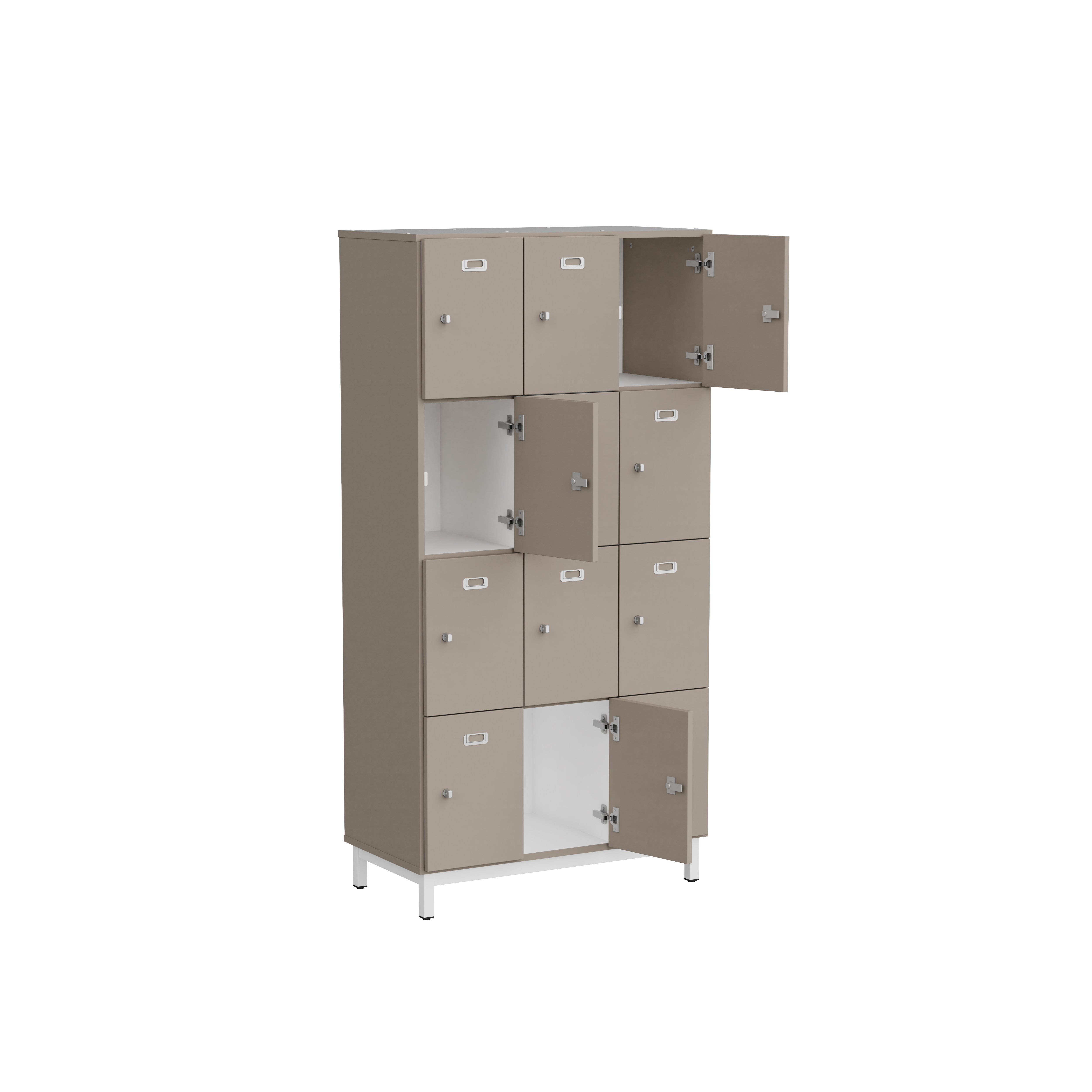 Meuble 12 cases pour profs Mandi - 12 cases cadenassables - panneaux mélaminé - l. 90 x h. 180 x pr. 47 cm -