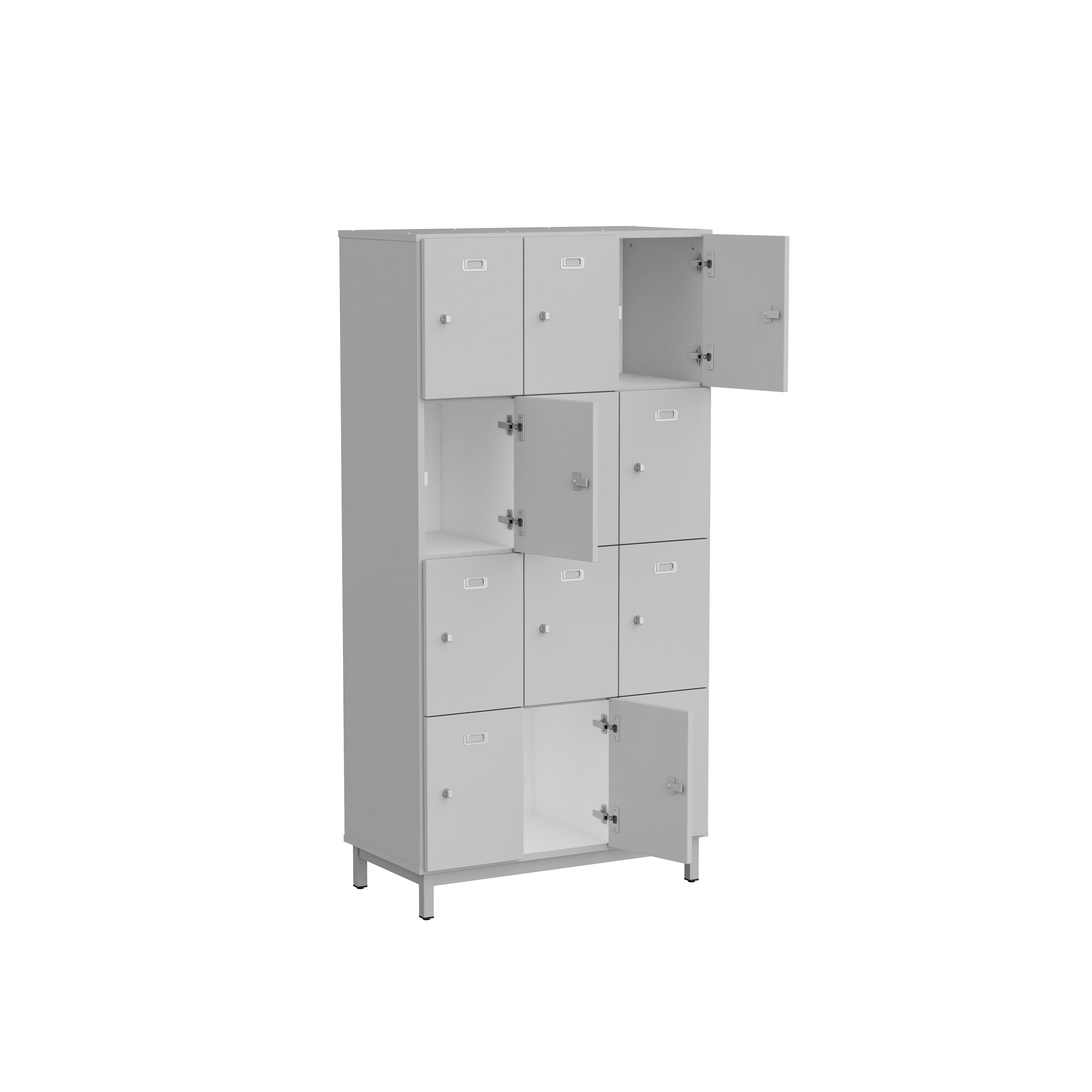 Meuble 12 cases pour profs Mandi - 12 cases cadenassables - panneaux mélaminé - l. 90 x h. 180 x pr. 47 cm -