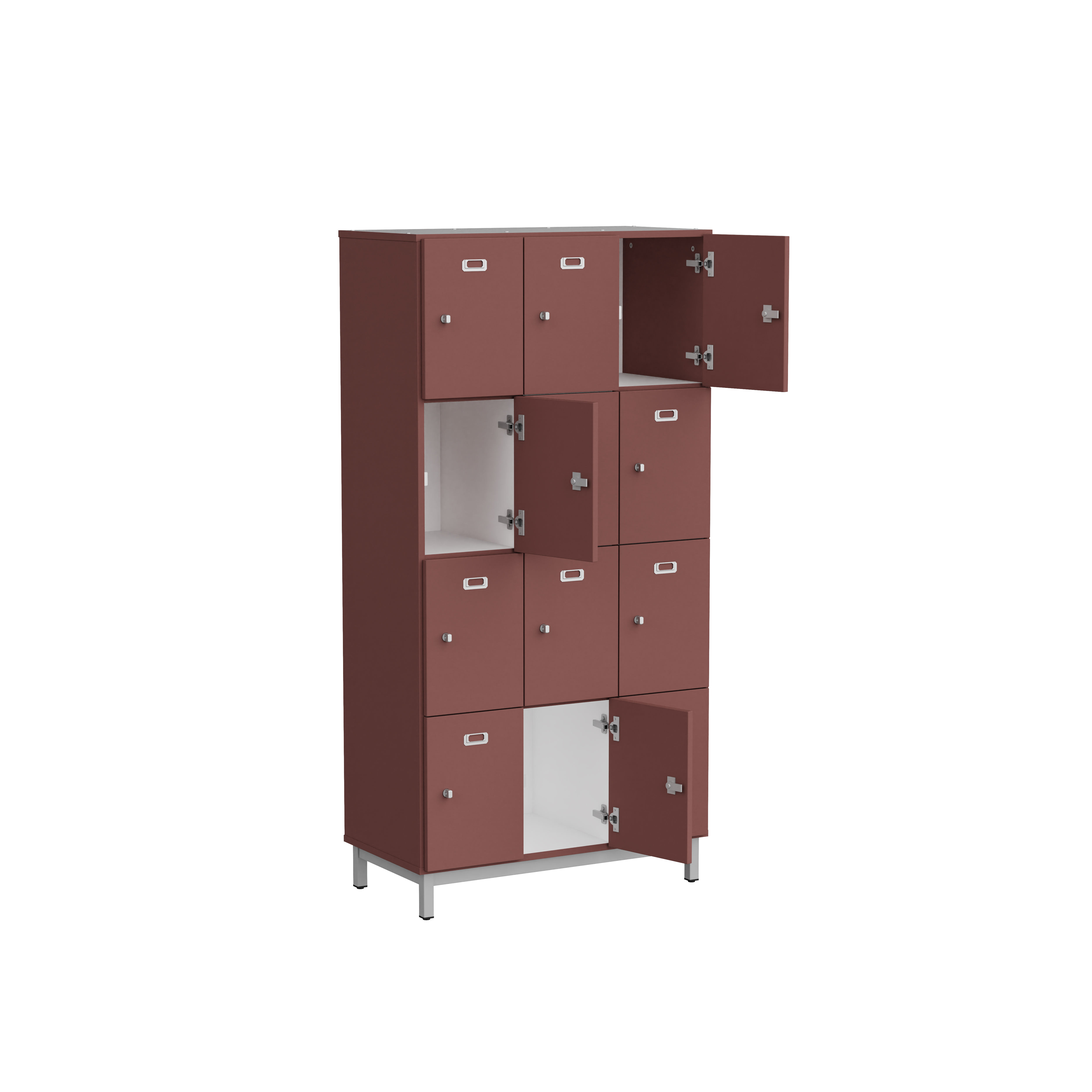 Meuble 12 cases pour profs Mandi - 12 cases cadenassables - panneaux mélaminé - l. 90 x h. 180 x pr. 47 cm -