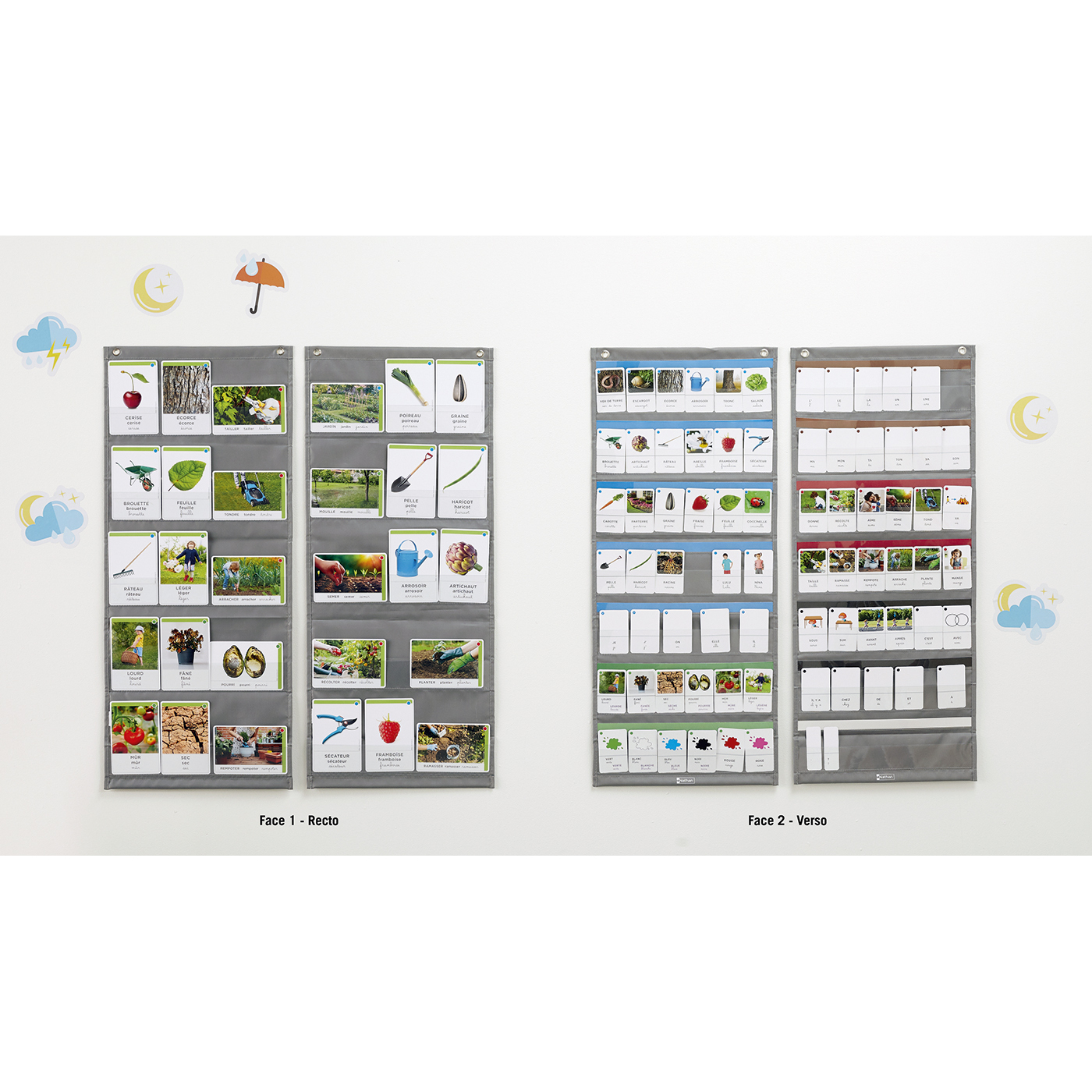 Pochette murale double face - lot de 4