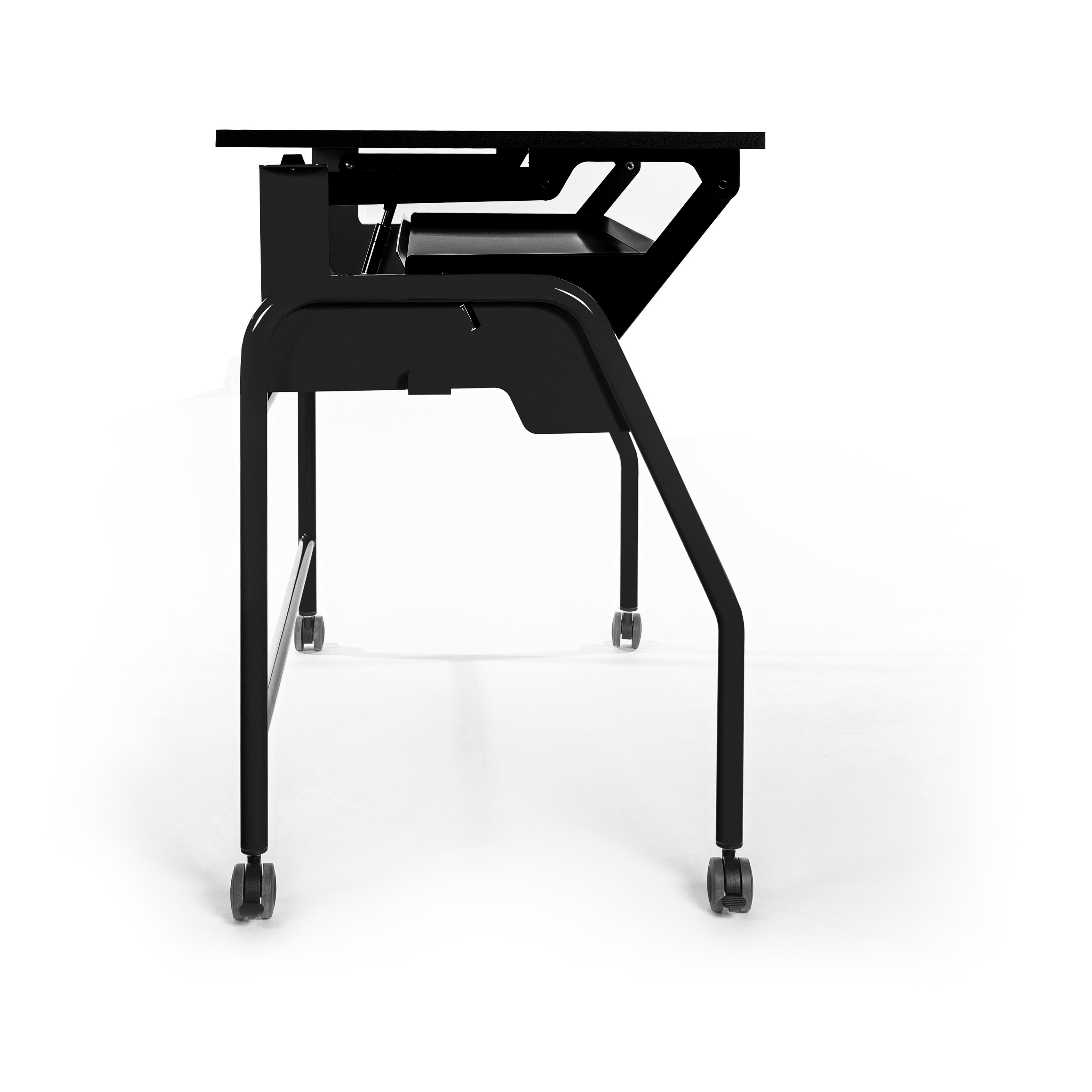 Table-tableau BIPLAN avec tablette plateau stratifié blanc - 125 x 60 x 62,5 cm - piétement métallique 4 pieds -